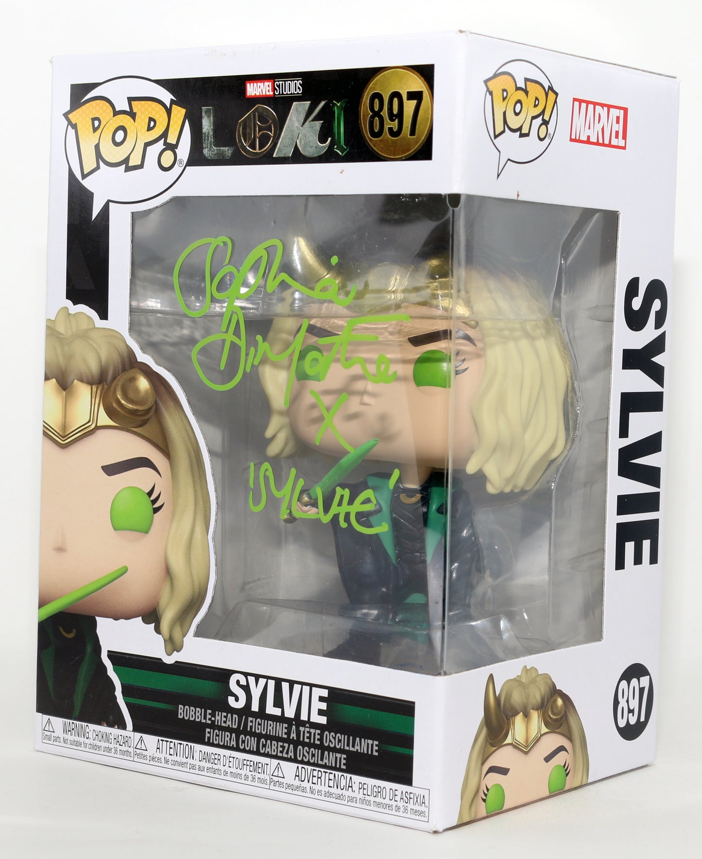 
                  
                    Sophia Di Martino as Sylvie in Loki Signed Funko POP! #897 with Character Name
                  
                