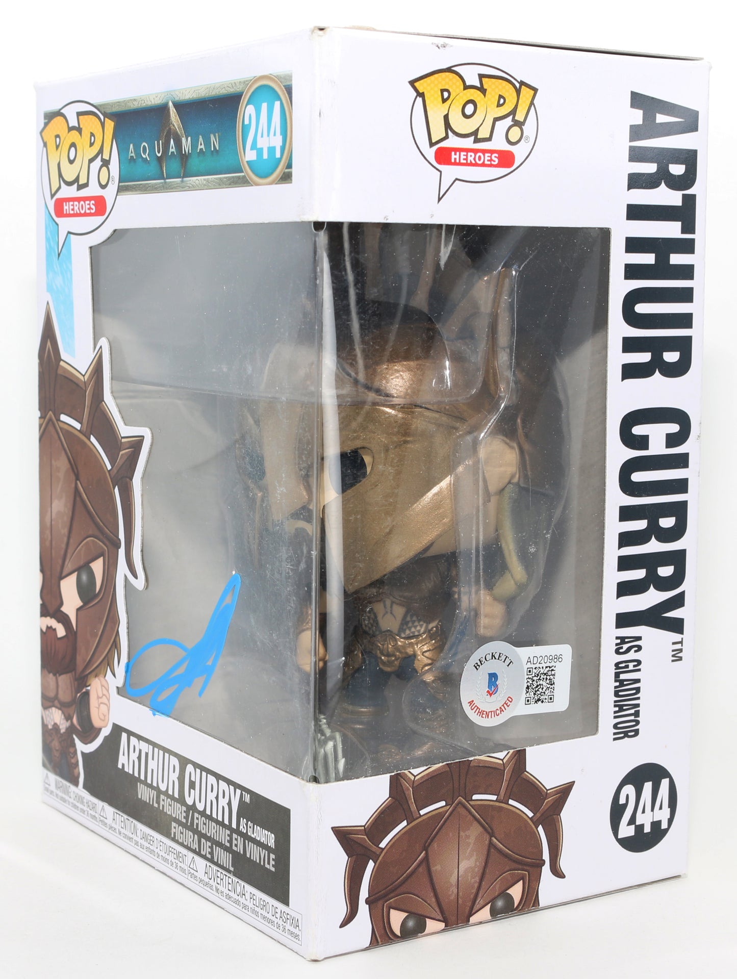 
                  
                    Jason Momoa as Gladiator Arthur Curry in Aquaman (Beckett) Signed Funko POP! #244
                  
                