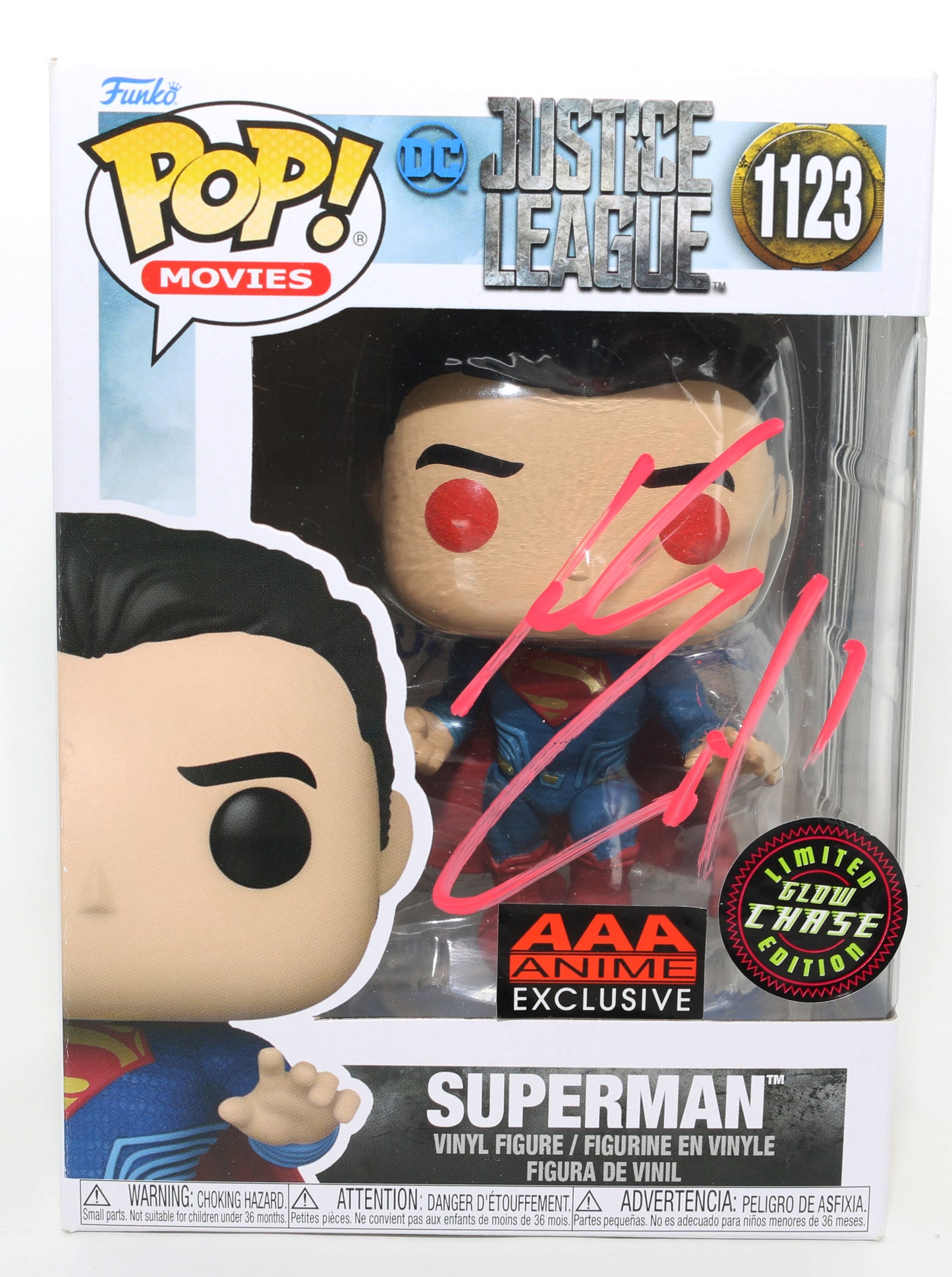 
                  
                    Henry Cavill as Superman in Justice League GITD Chase AAA Anime Exclusive (ACOA) Signed Funko POP! #1123
                  
                