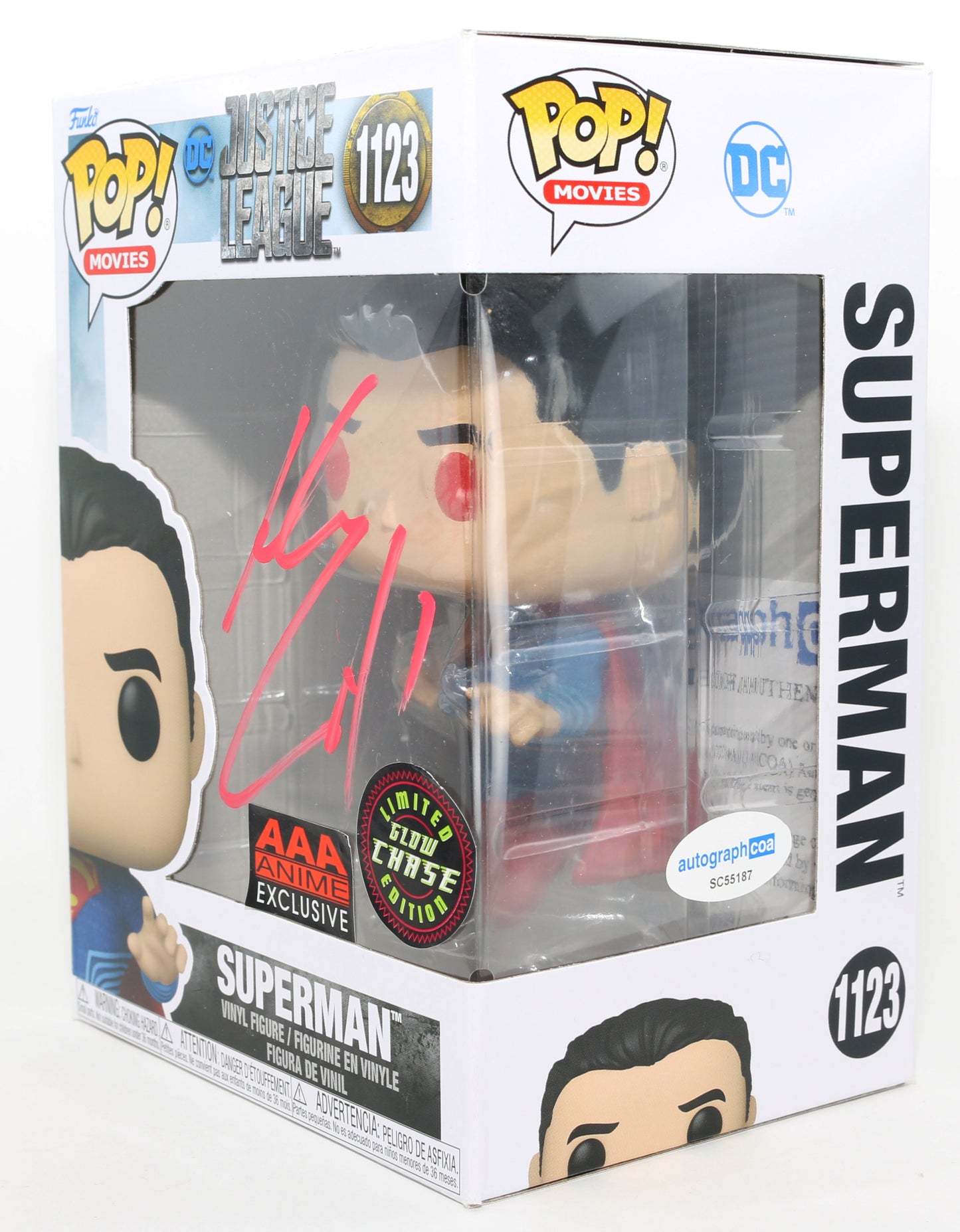 
                  
                    Henry Cavill as Superman in Justice League GITD Chase AAA Anime Exclusive (ACOA) Signed Funko POP! #1123
                  
                