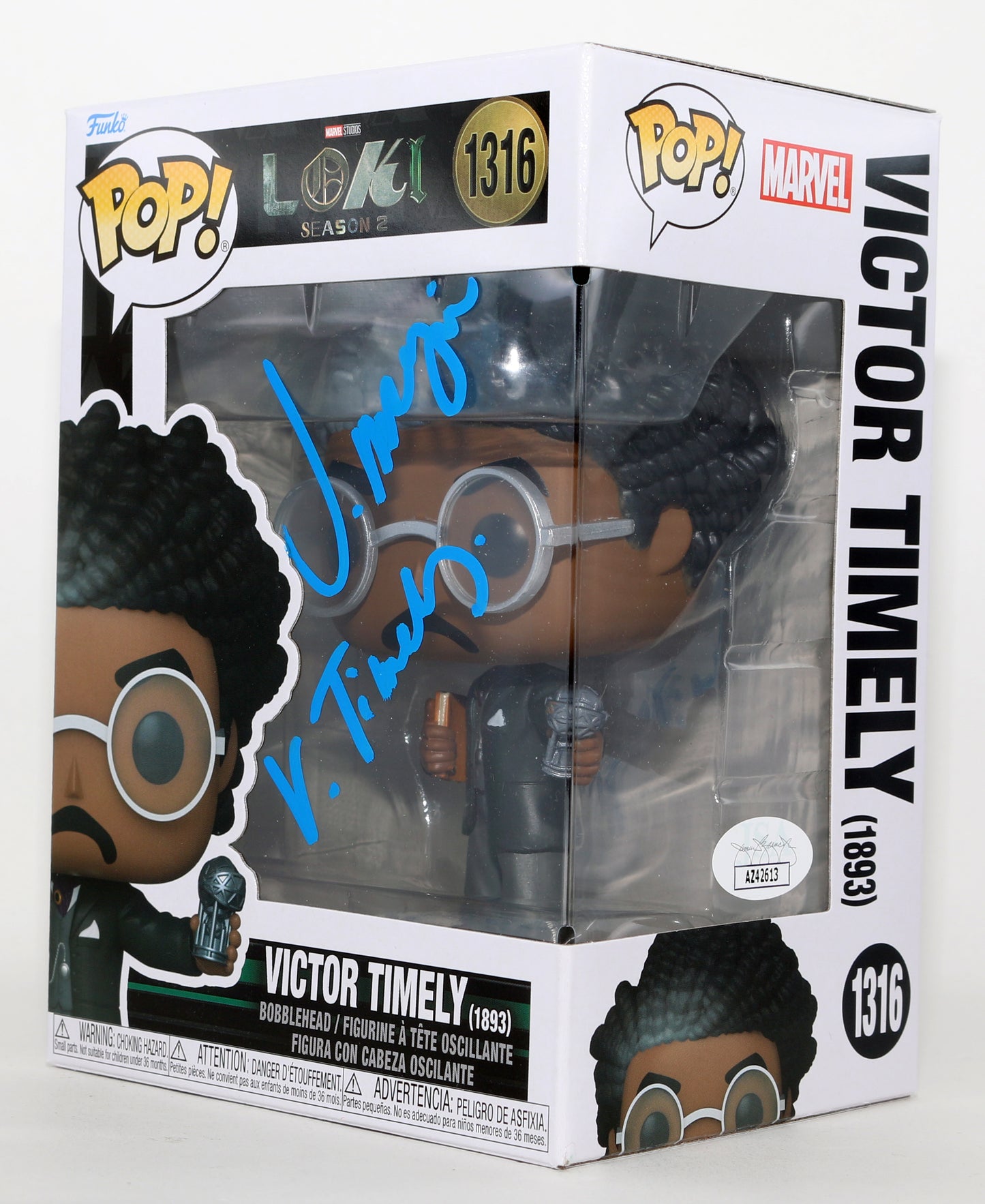 
                  
                    Jonathan Majors as Victor Timely in Loki (JSA) Signed Funko POP! #1316 with Character Name
                  
                