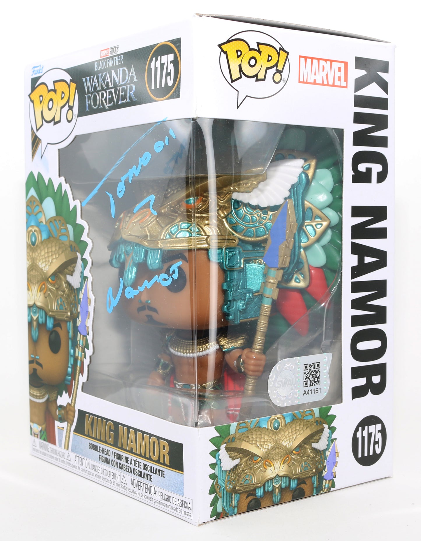 
                  
                    Tenoch Huerta as King Namor in Black Panther: Wakanda Forever (SWAU) Signed Funko POP! #1175 with Character Name
                  
                