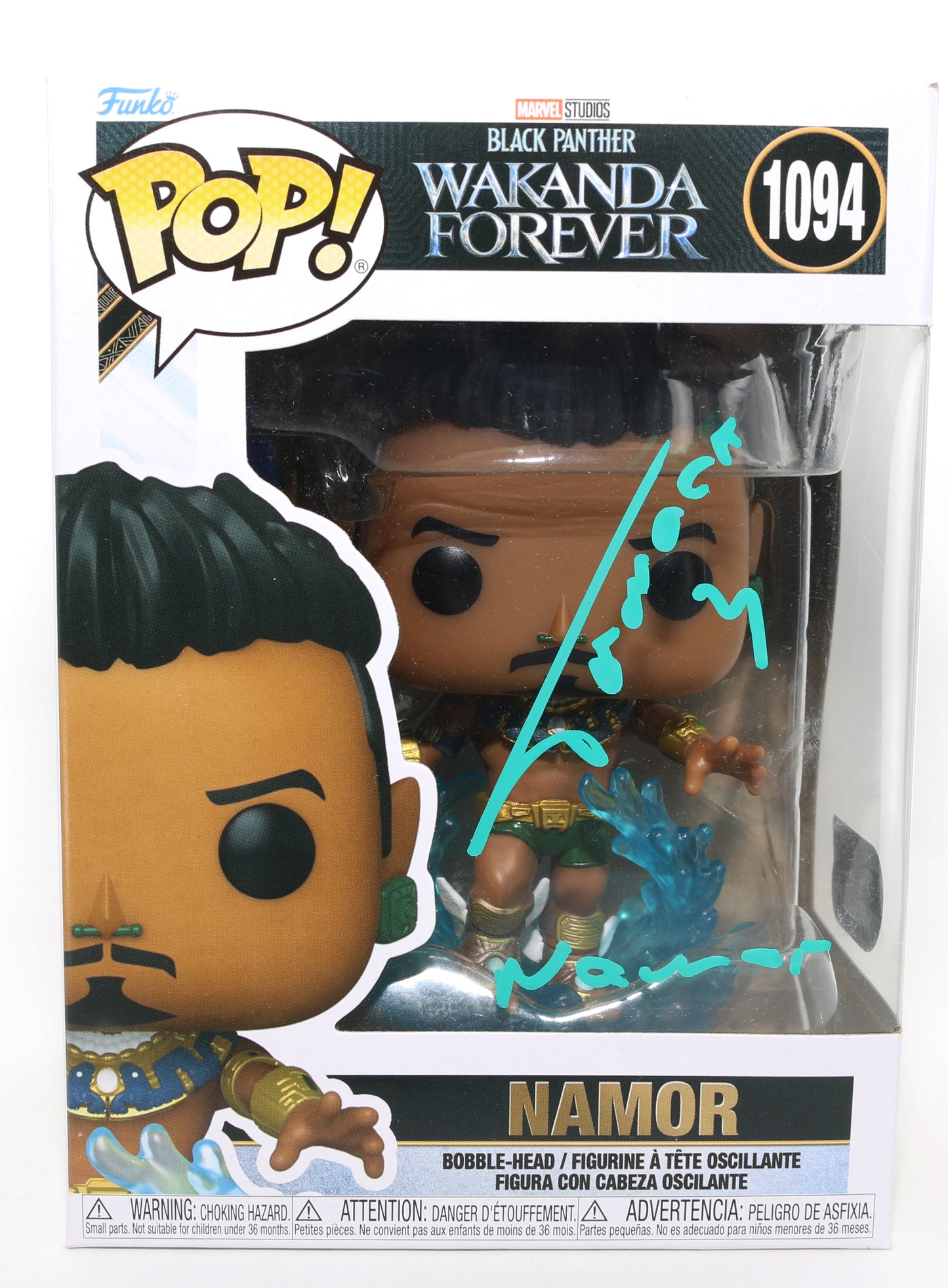 
                  
                    Tenoch Huerta as Namor in Black Panther: Wakanda Forever (SWAU) Signed Funko POP! #1094 with Character Name
                  
                
