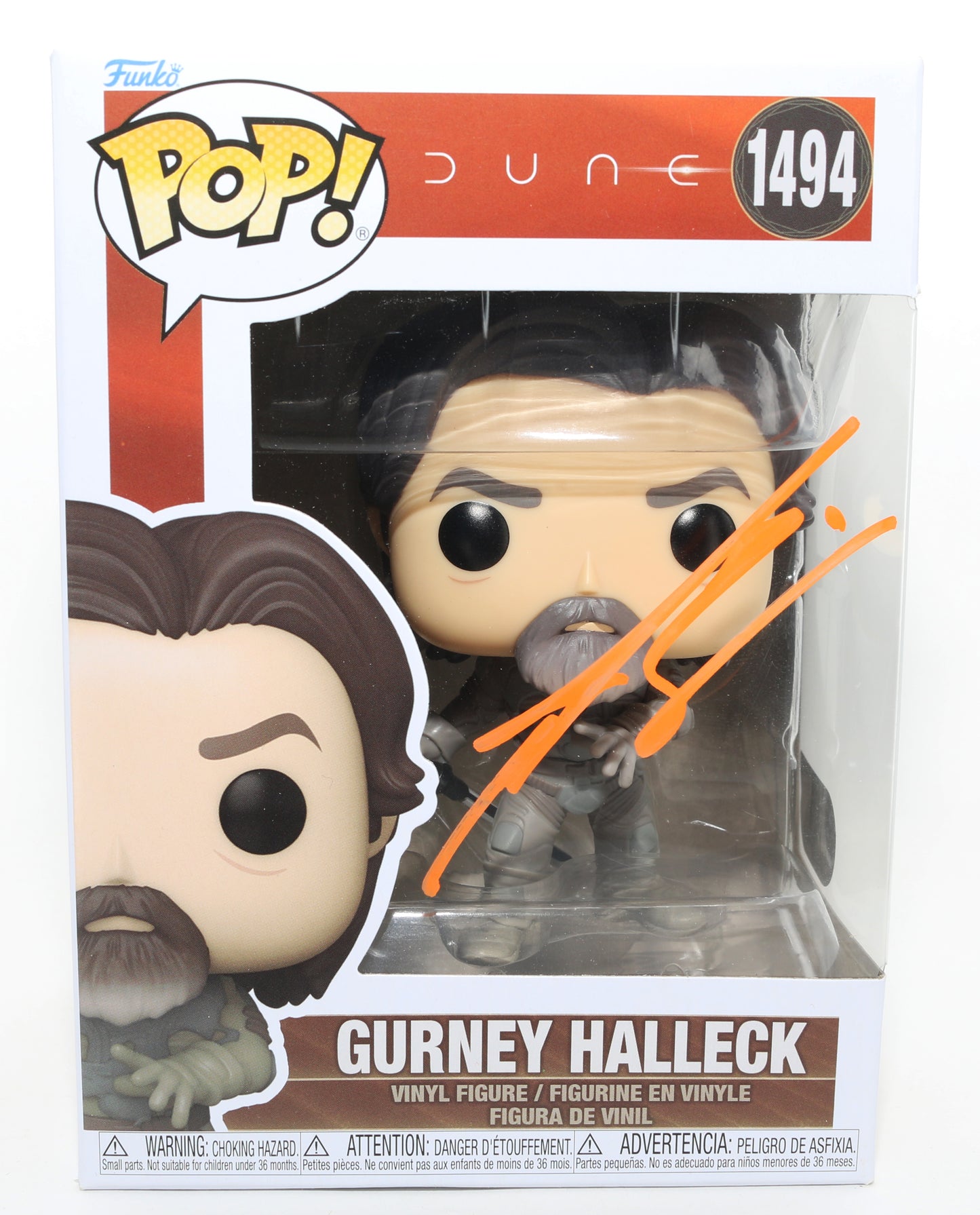 
                  
                    Josh Brolin as Gurney Halleck in Dune (SWAU) Signed Funko POP! #1494
                  
                