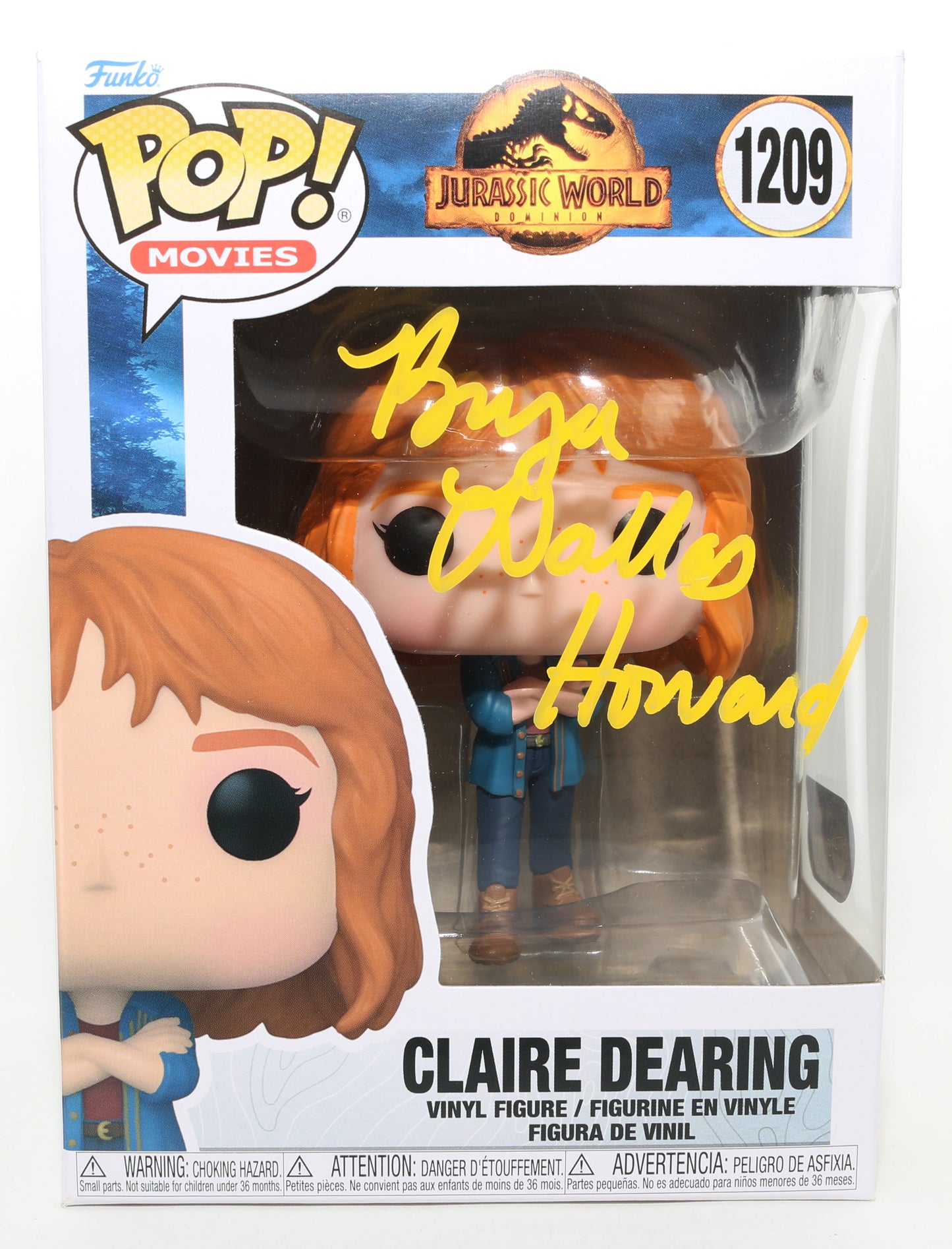 
                  
                    Bryce Dallas Howard as Claire Dearing in Jurassic World Dominion (SWAU) Signed Funko POP! #1209
                  
                