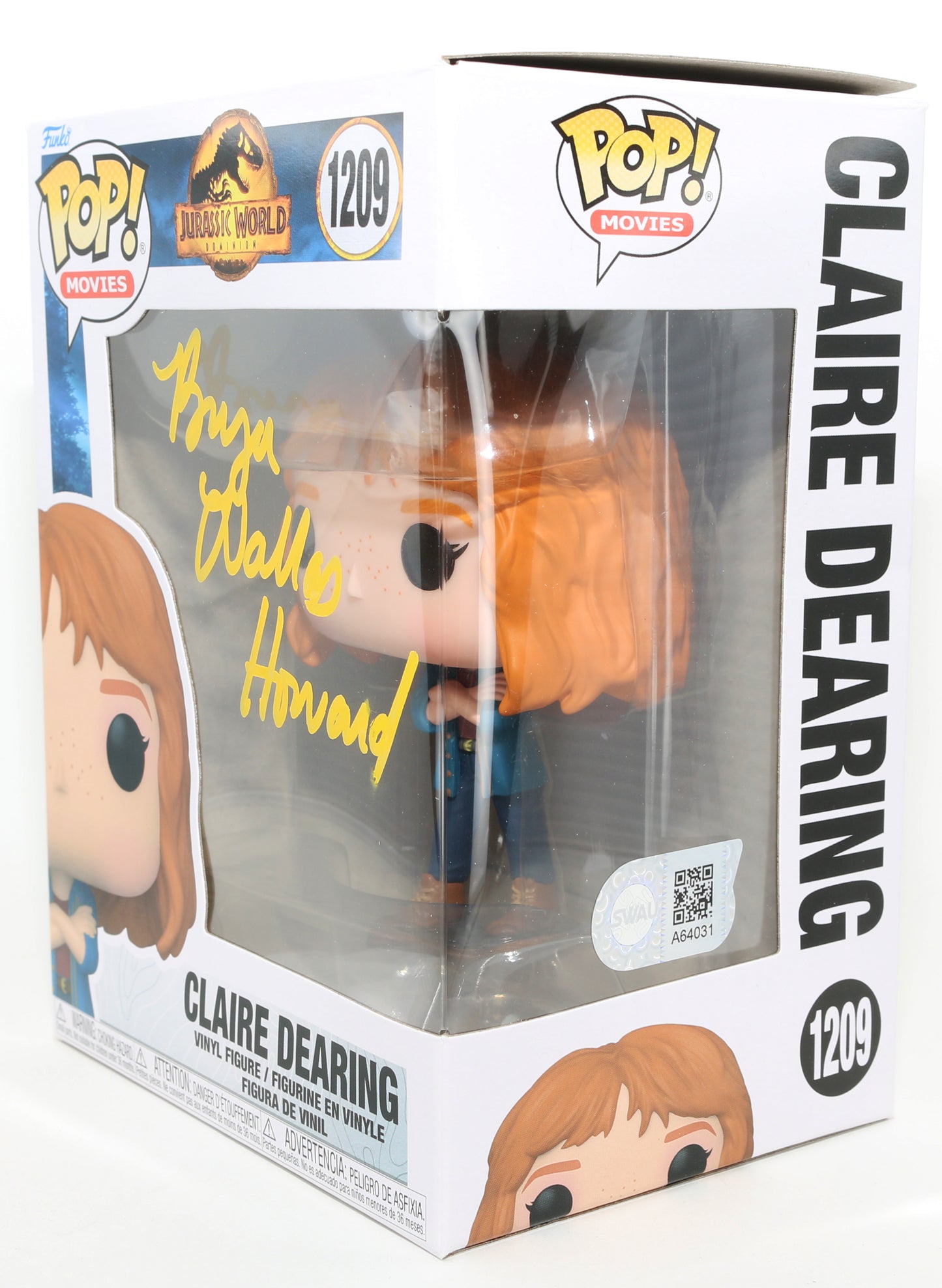 
                  
                    Bryce Dallas Howard as Claire Dearing in Jurassic World Dominion (SWAU) Signed Funko POP! #1209
                  
                