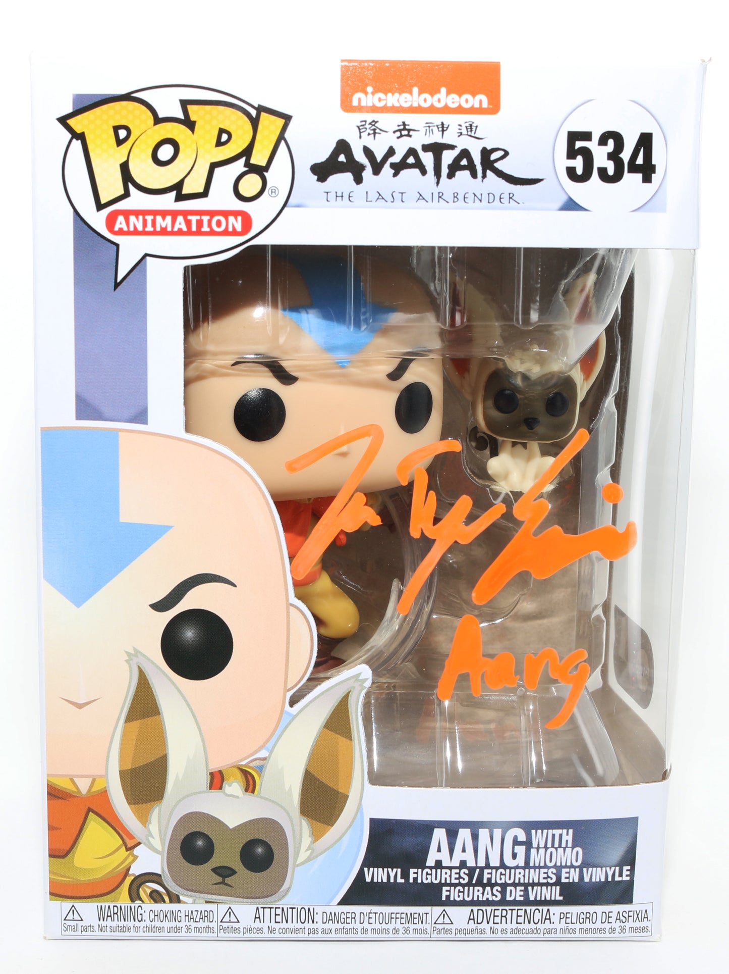 
                  
                    Zach Tyler Eisen as Aang in Avatar: The Last Airbender (SWAU) Signed Funko POP! #534 with Character Name
                  
                