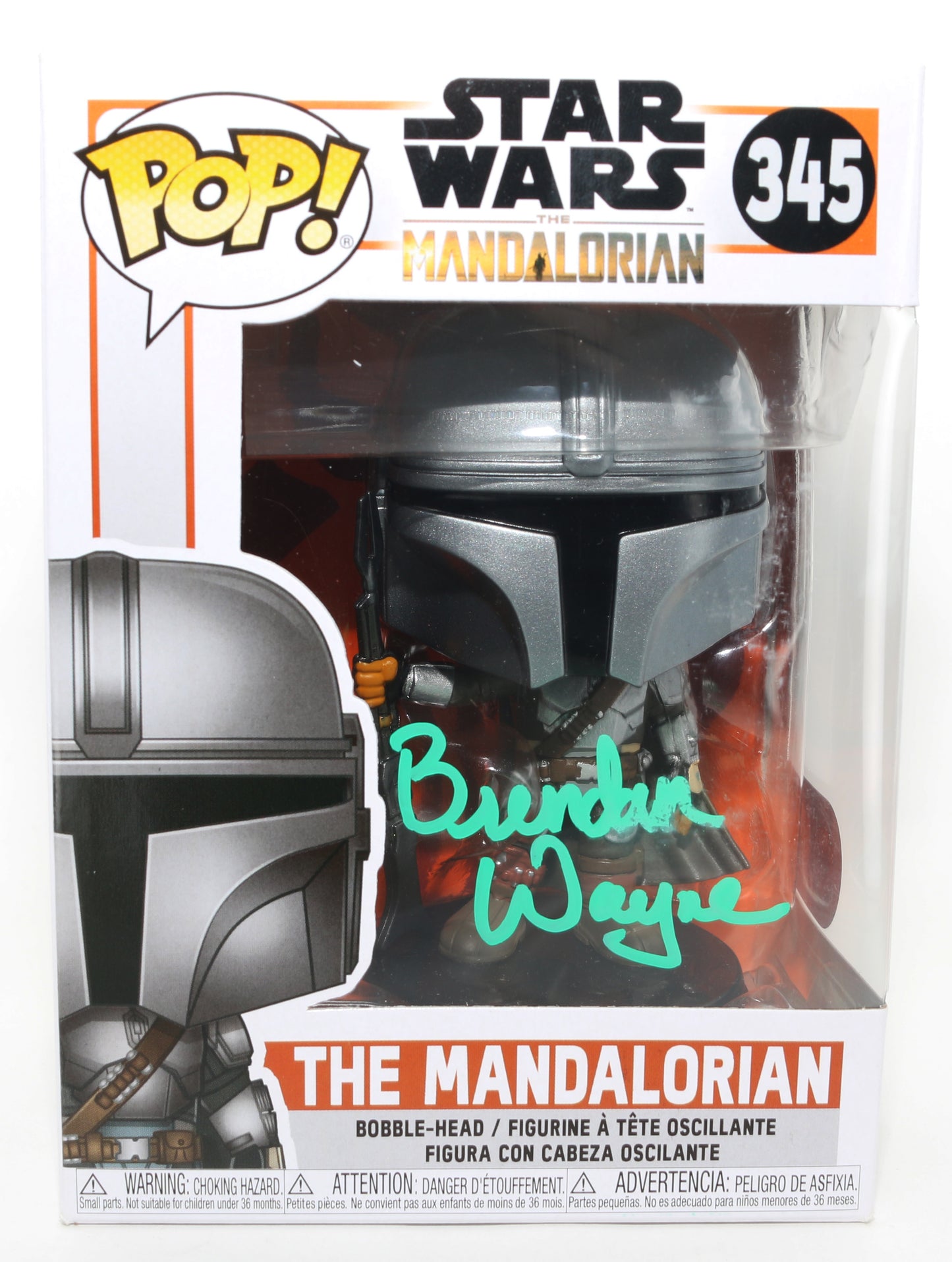 
                  
                    Brendan Wayne as The Mandalorian in Star Wars: The Mandalorian (SWAU) Signed Funko POP! #345
                  
                