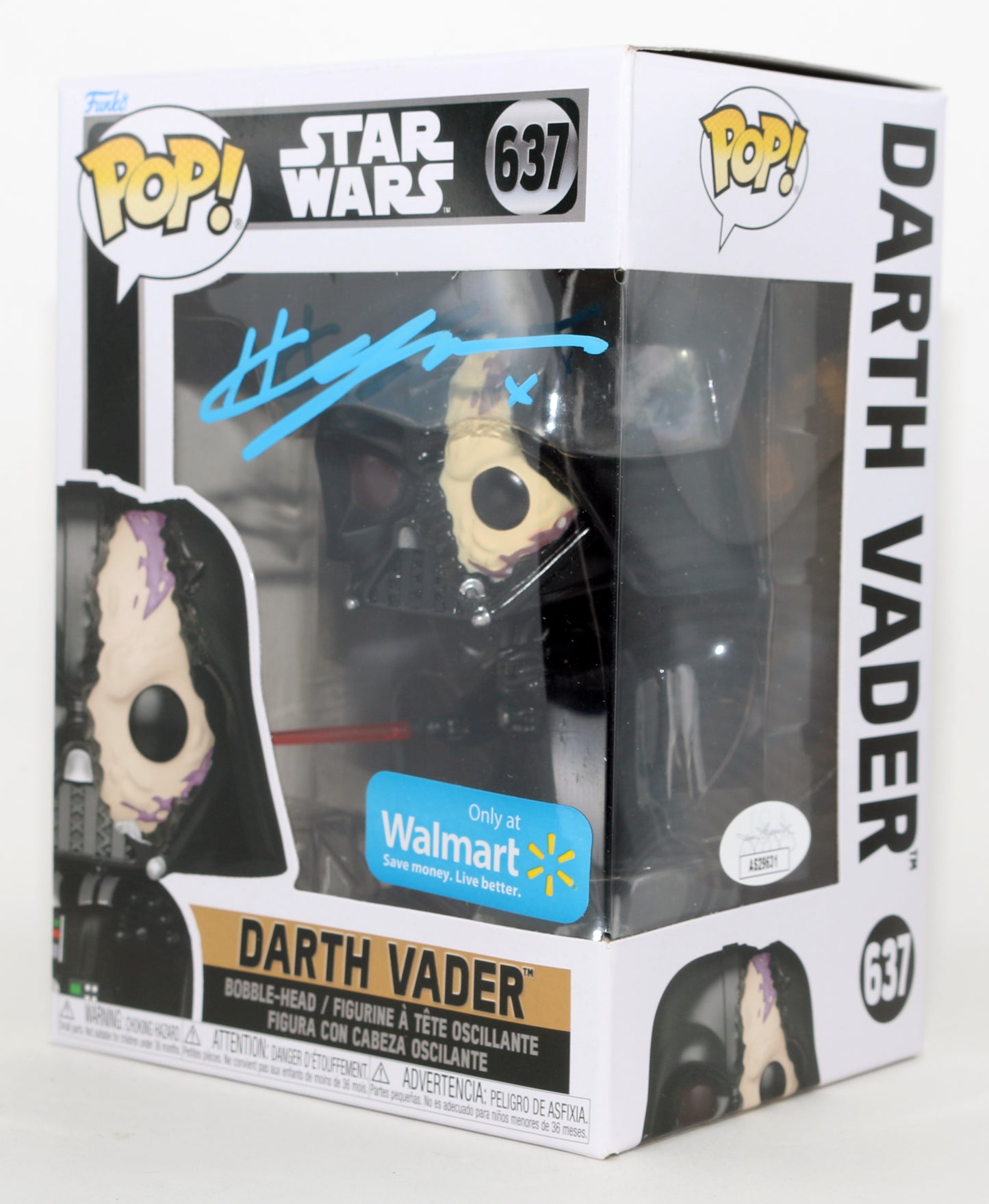 
                  
                    Hayden Christensen as Darth Vader in Star Wars: Obi-Wan Kenobi Walmart Exclusive (JSA) Signed Funko POP! #637
                  
                