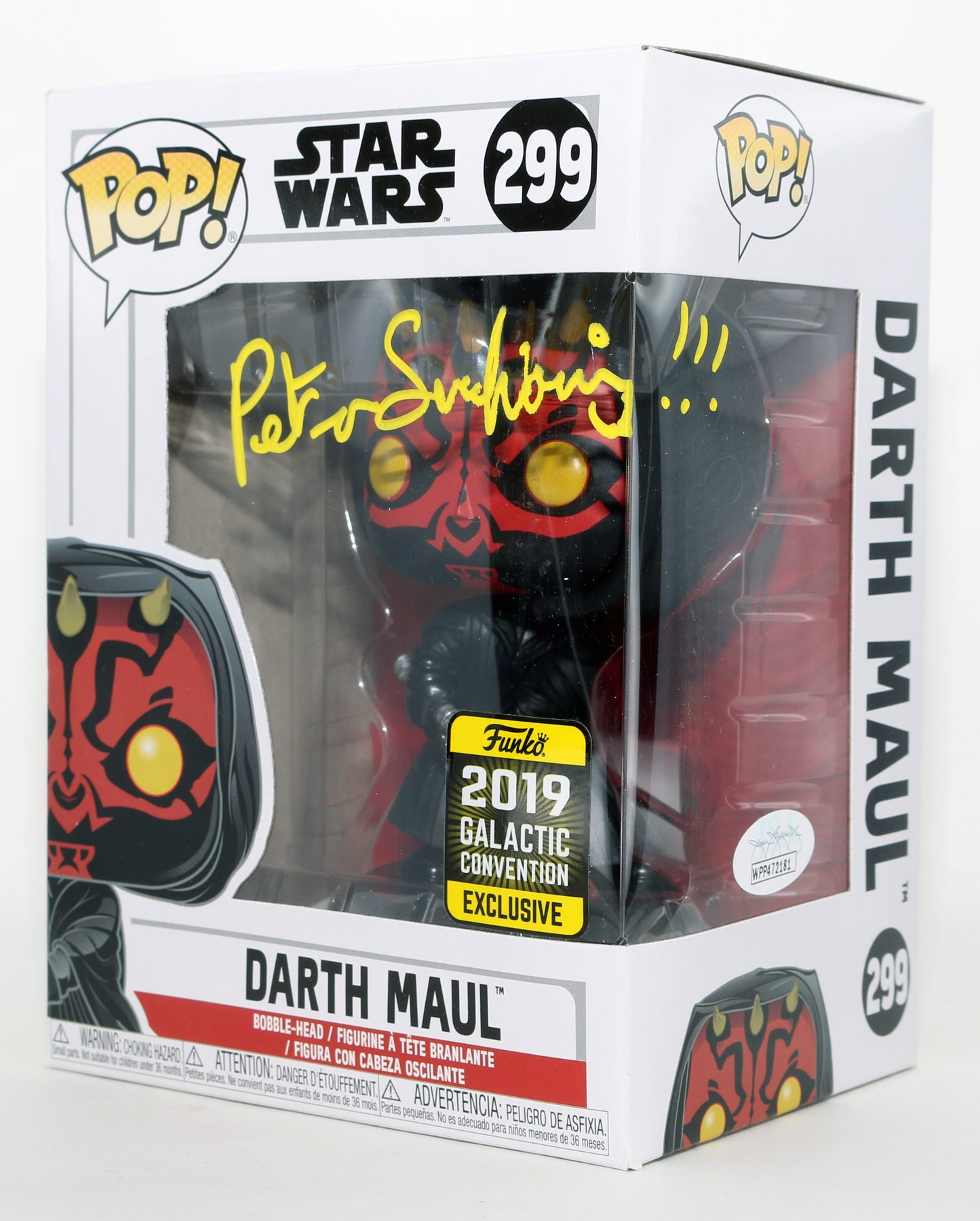 
                  
                    Peter Serafinowicz as Darth Maul in Star Wars Episode I: The Phantom Menace 2019 Galactic Convention Exclusive (JSA) Signed Funko POP! #299
                  
                