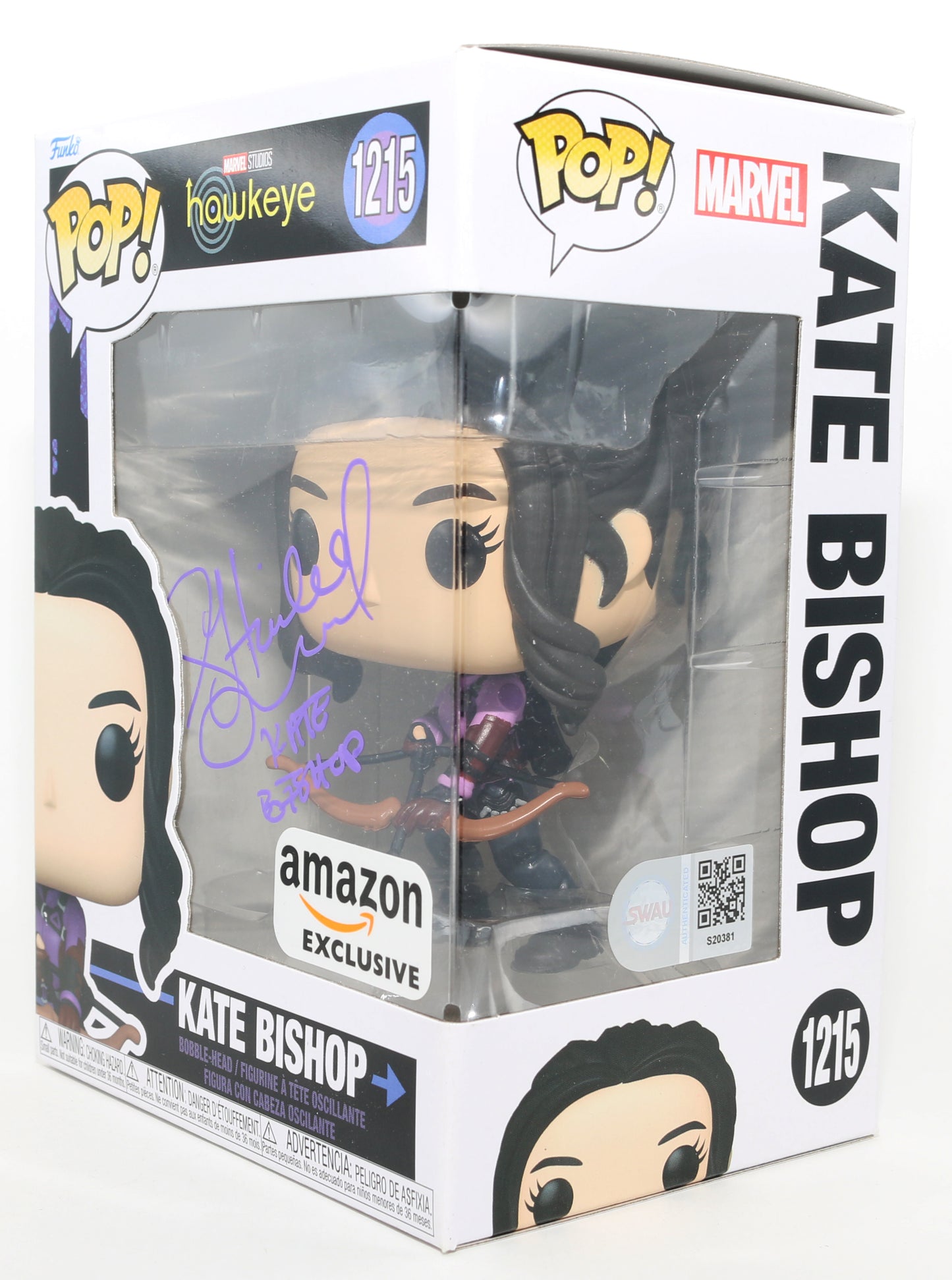 
                  
                    Hailee Steinfeld as Kate Bishop in Hawkeye Amazon Exclusive (SWAU) Signed Funko POP! #1215 with Character Name
                  
                