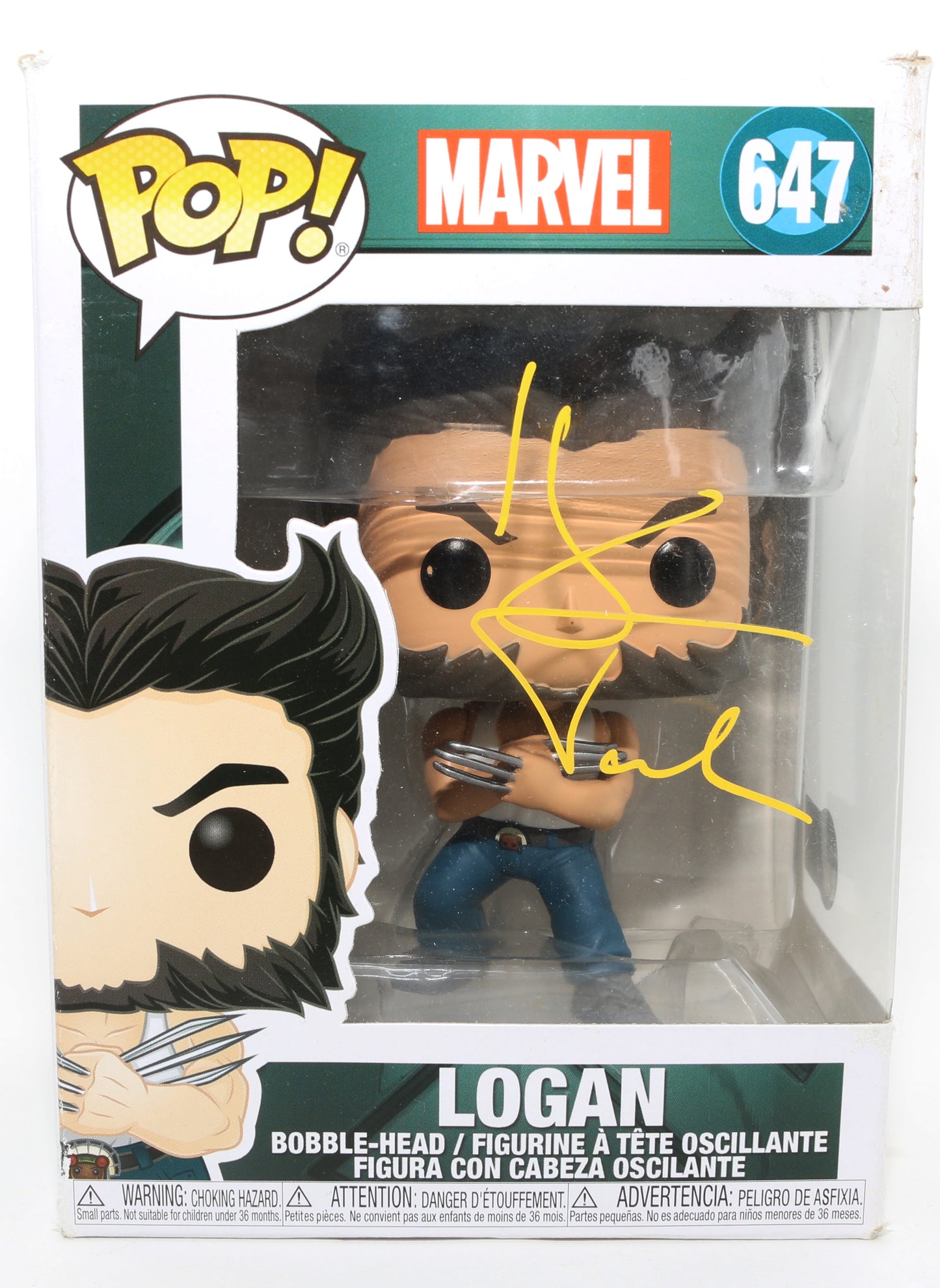 
                  
                    Hugh Jackman as Logan in Wolverine (Beckett) Signed Funko POP! #647
                  
                