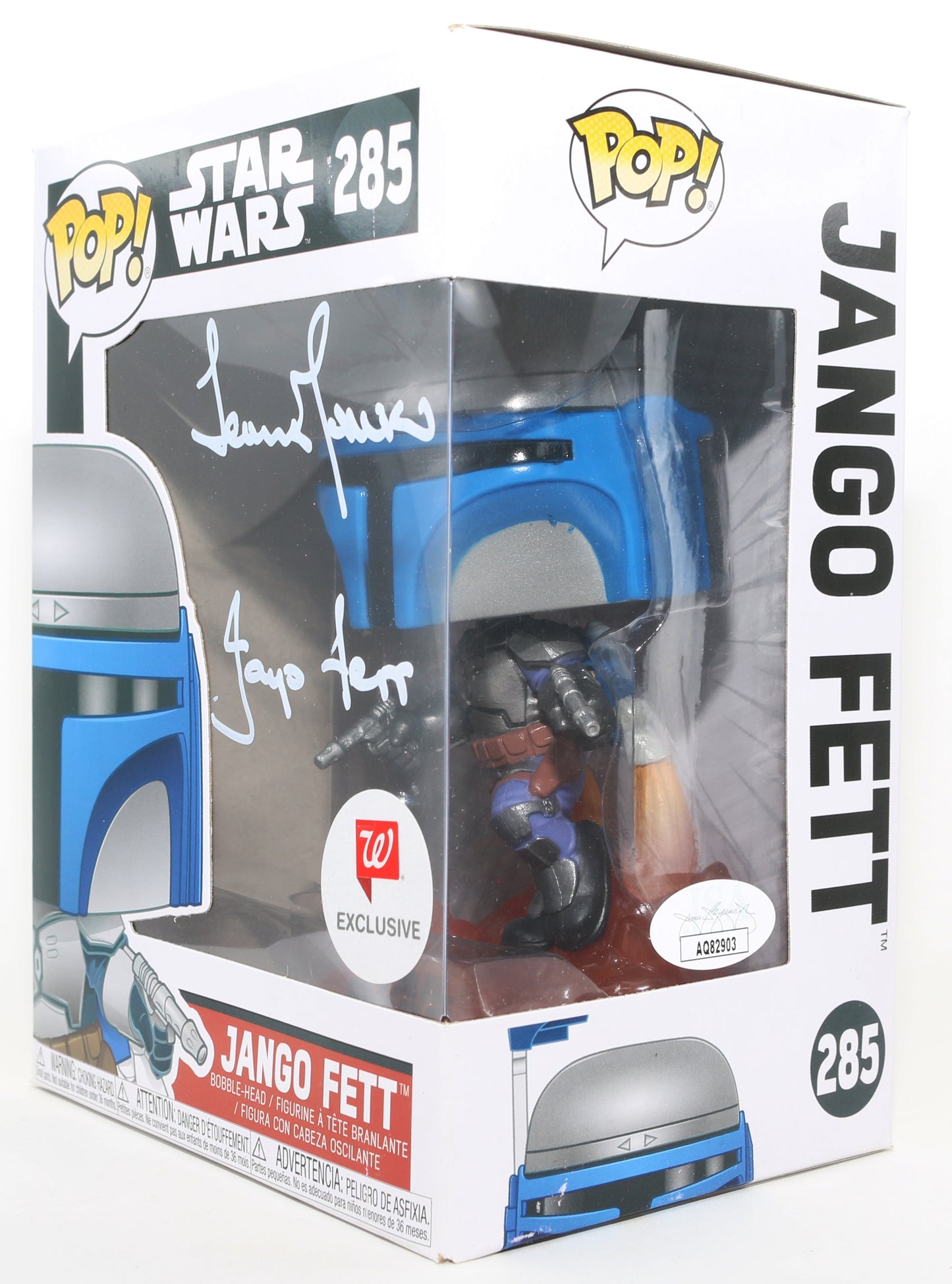 
                  
                    Temuera Morrison as Jango Fett in Star Wars Episode II: Attack of the Clones Walgreens Exclusive (JSA) Signed Funko POP! #285 with Character Name
                  
                