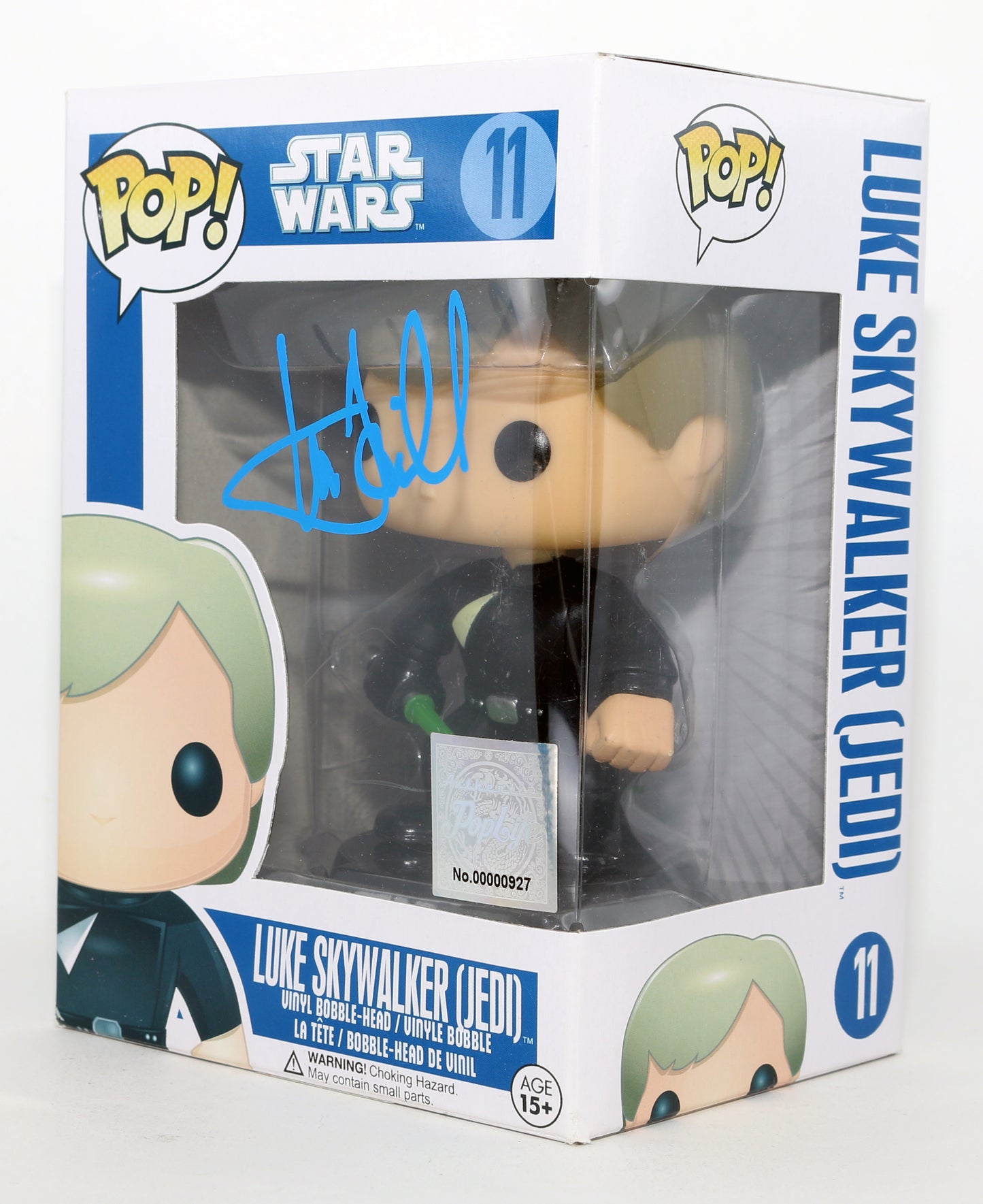 
                  
                    Mark Hamill as Luke Skywalker in Star Wars: Return of the Jedi Authentic PopLife (PSA) Signed Funko POP! #11
                  
                