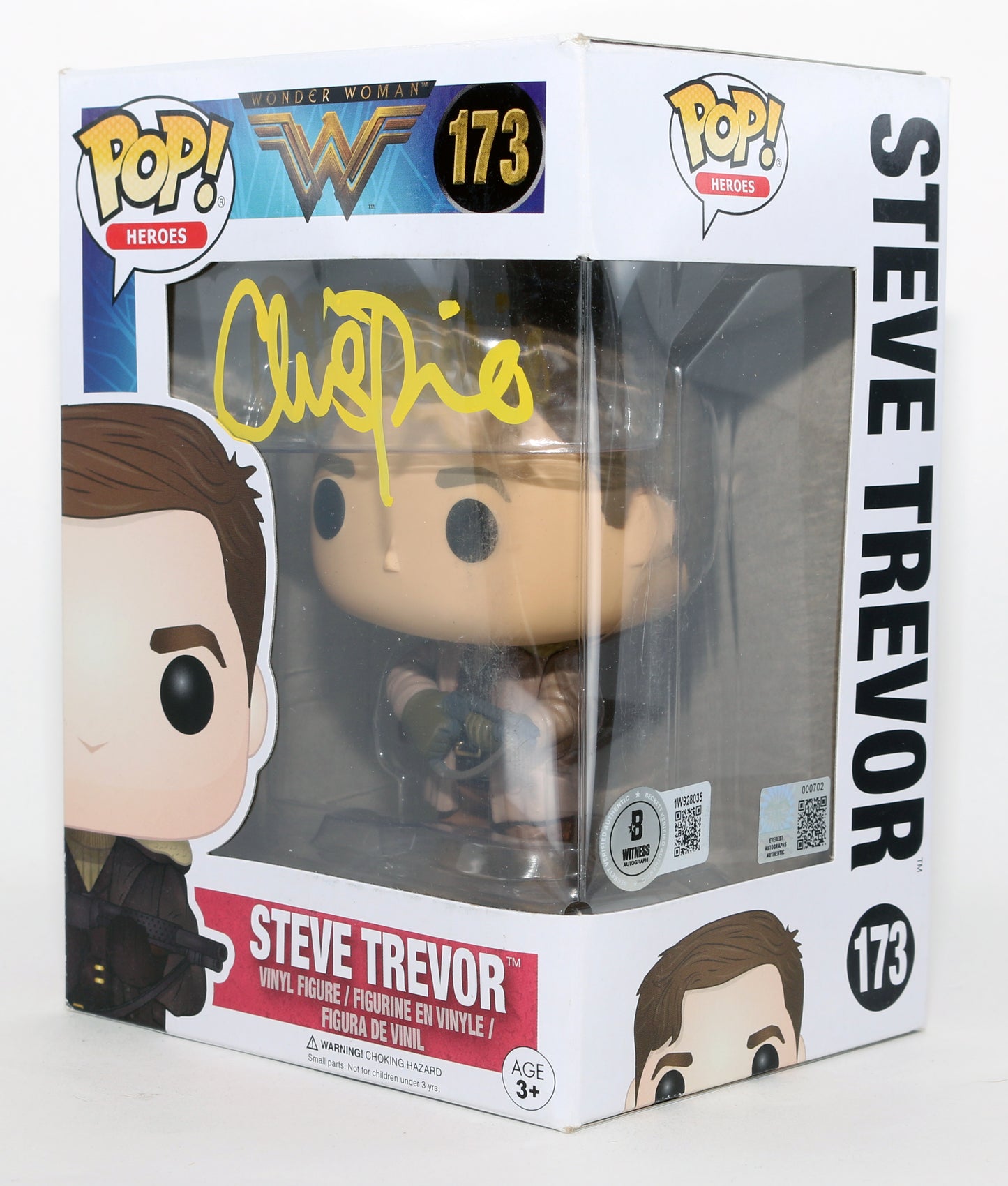 
                  
                    Chris Pine as Steve Trevor in Wonder Woman (Beckett Witnessed / Everest) Signed Funko POP! #173
                  
                