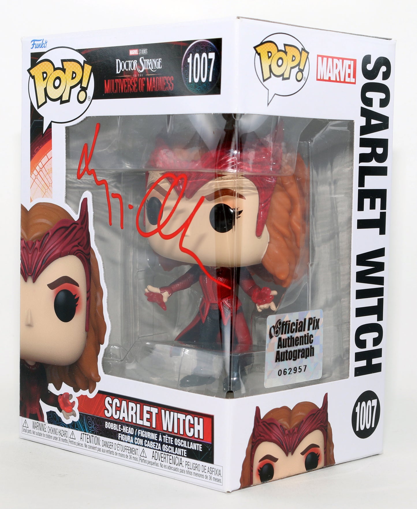 
                  
                    Elizabeth Olsen as Scarlet Witch in Doctor Strange in the Multiverse of Madness (Official Pix) Signed Funko POP! #1007
                  
                