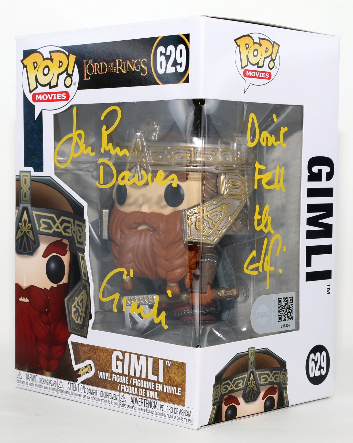 
                  
                    John Rhys-Davies as Gimli in The Lord of the Rings (SWAU) Signed Funko POP! #629 with Character Name & Quote
                  
                