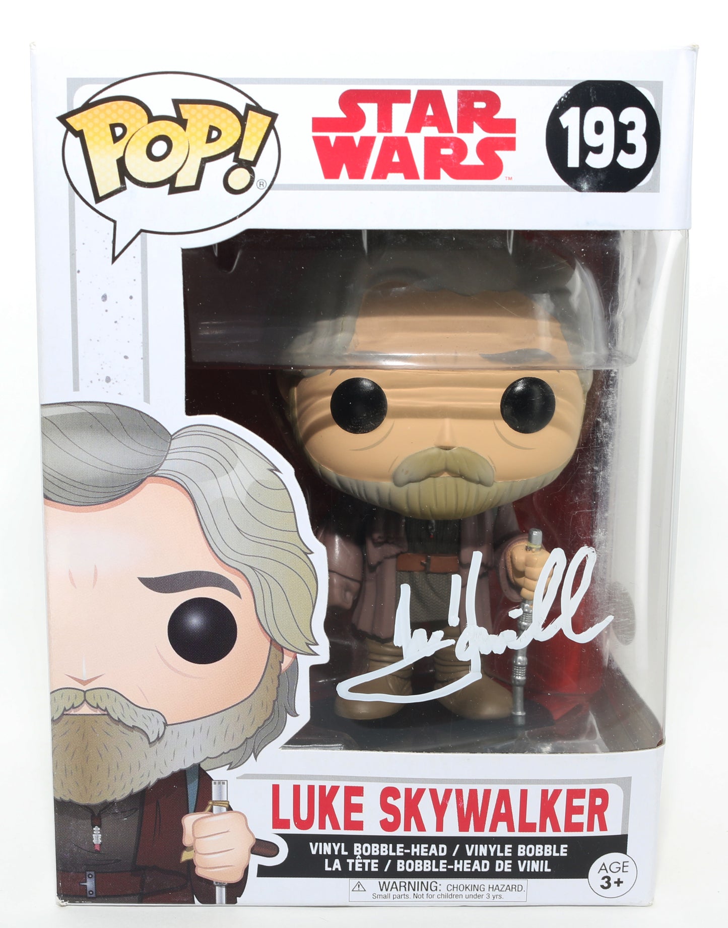 
                  
                    Mark Hamill as Luke Skywalker in Star Wars: The Last Jedi (JSA) Signed Funko POP! #193
                  
                