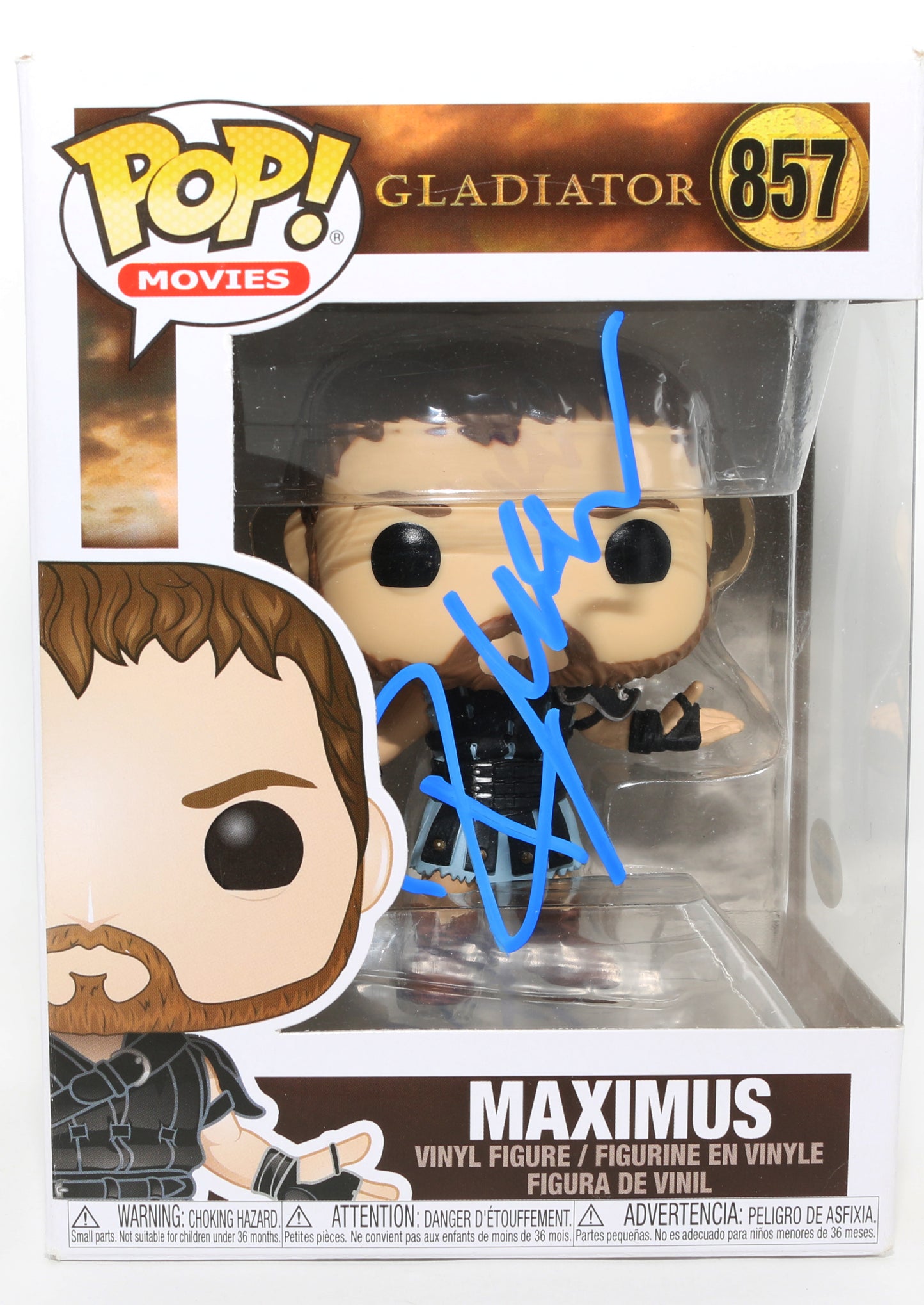 
                  
                    Russell Crowe as Maximus Decimus Meridius in Ridley Scott's Gladiator (ACOA) Signed Funko POP! #857
                  
                
