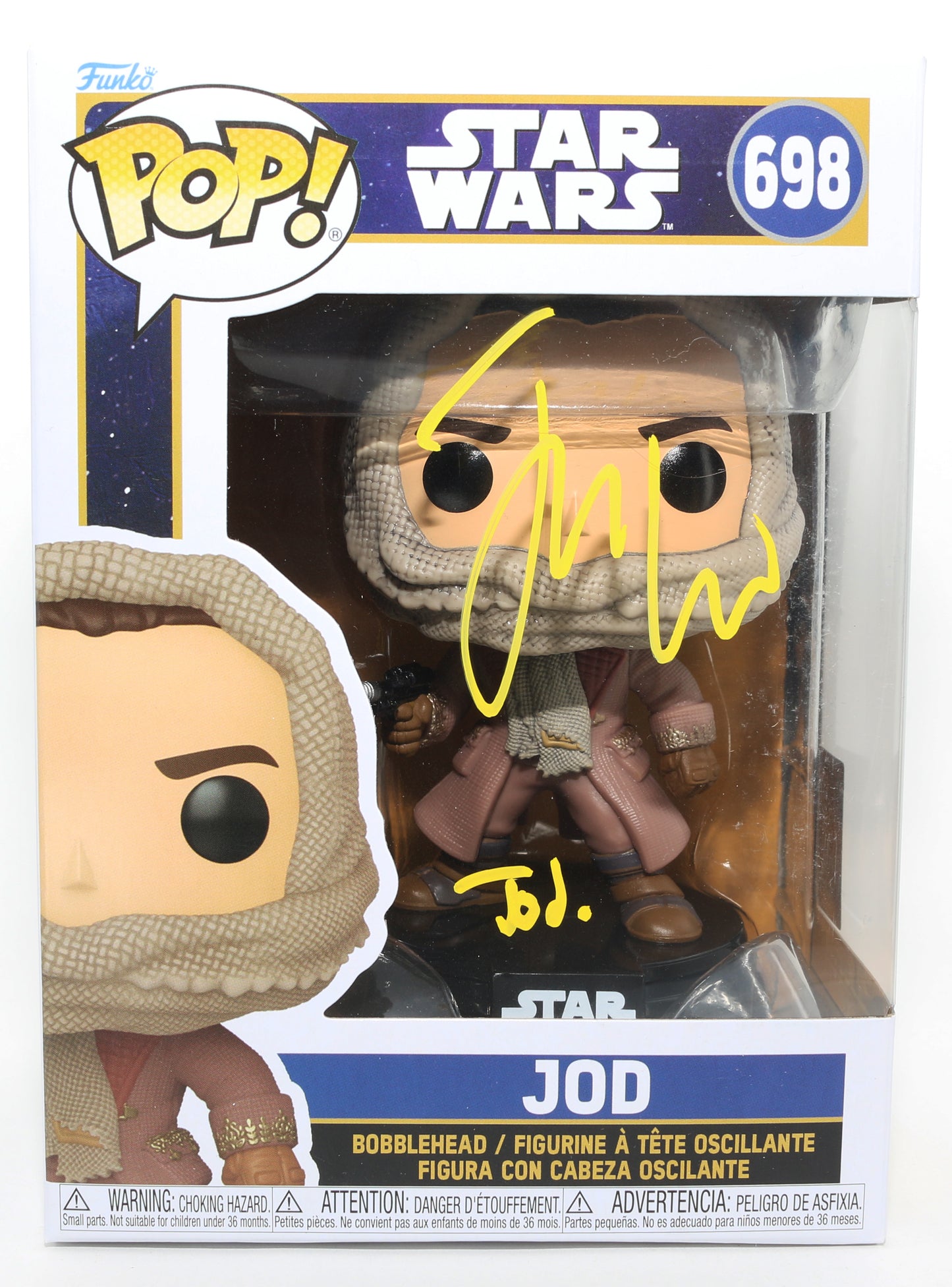 
                  
                    Jude Law as Jod Na Nawood in Star Wars: Skeleton Crew (Official Pix) Signed Funko POP! #698 with Character Name
                  
                