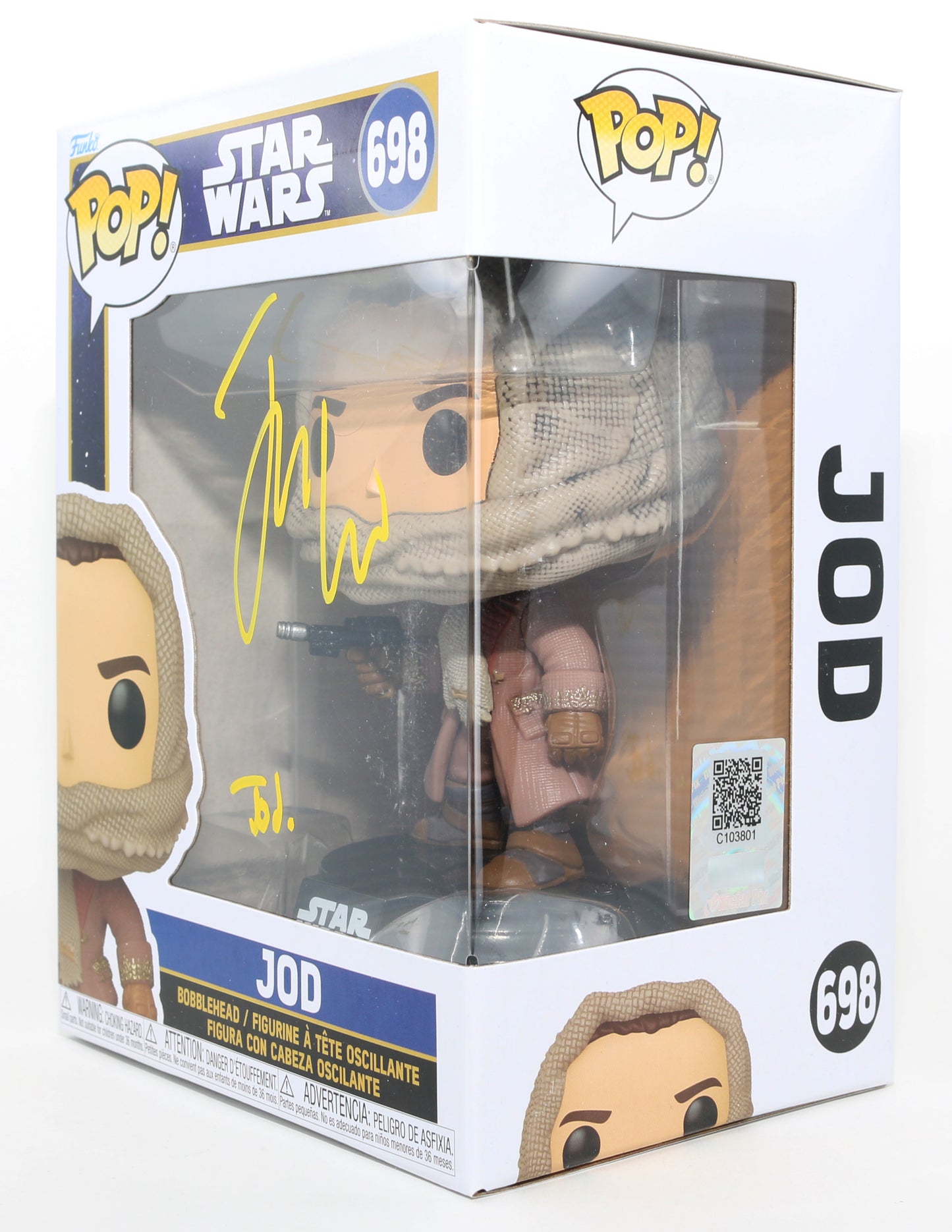 
                  
                    Jude Law as Jod Na Nawood in Star Wars: Skeleton Crew (Official Pix) Signed Funko POP! #698 with Character Name
                  
                