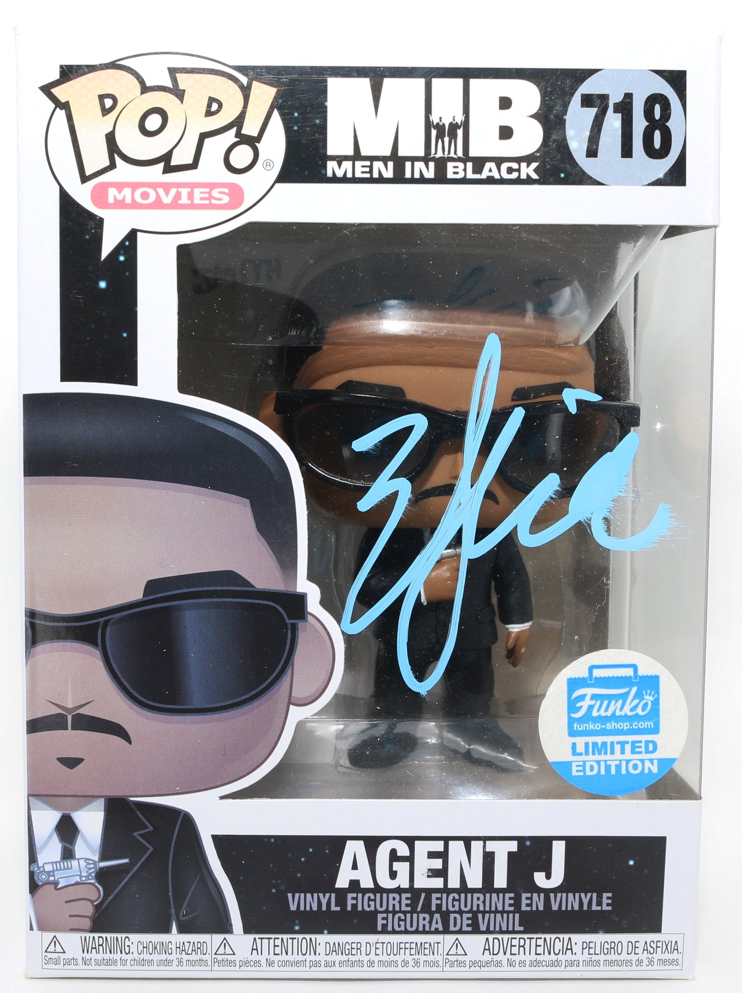 
                  
                    Will Smith as Agent J in Men in Black Funko Store Exclusive (JSA) Signed Funko POP! #718
                  
                
