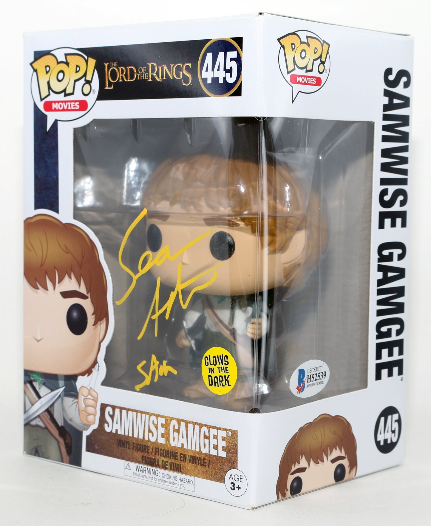 
                  
                    Sean Astin as Samwise Gamgee in The Lord of the Rings (Beckett) Signed Funko POP! #445 with Character Name
                  
                