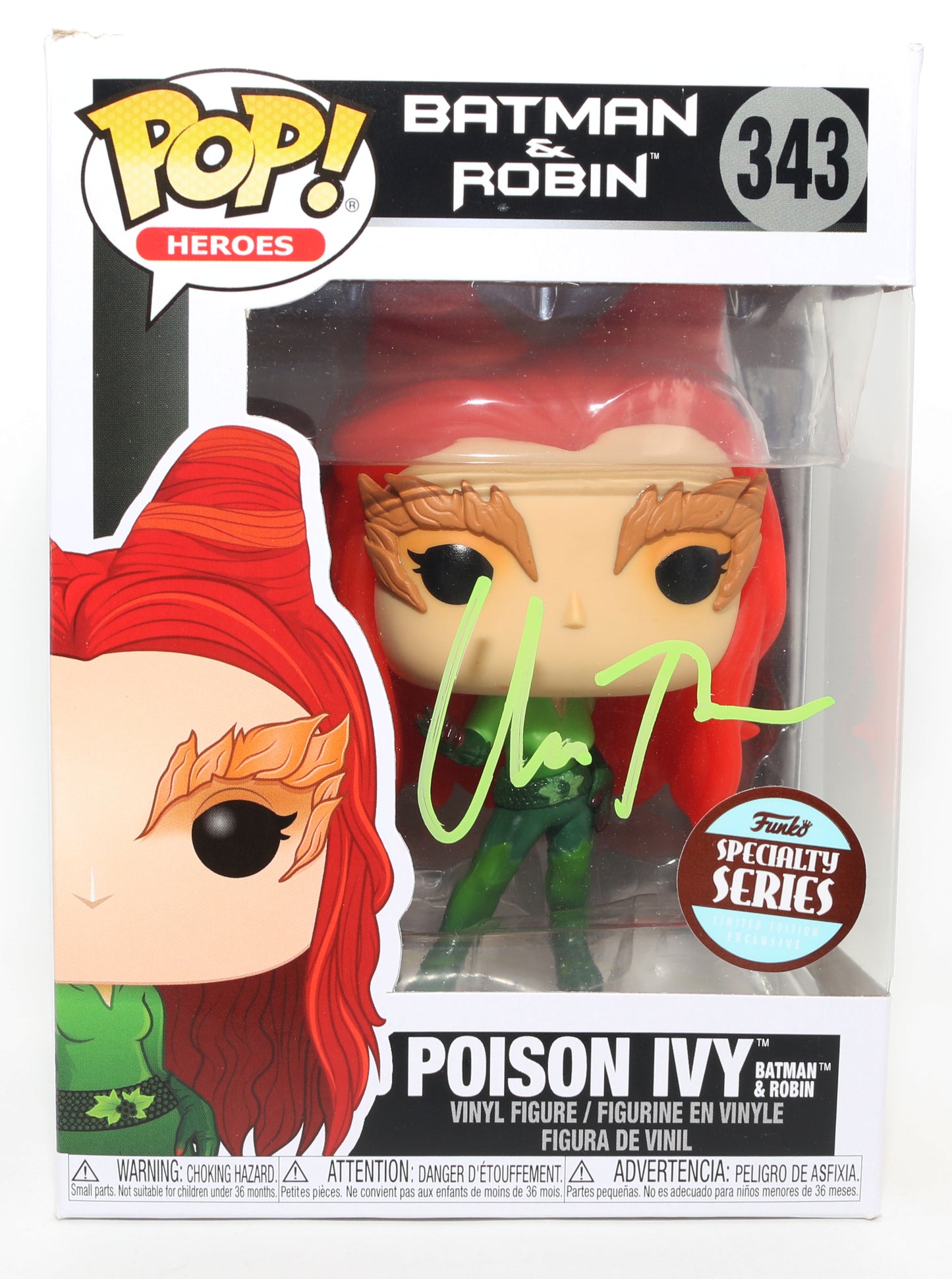 
                  
                    Uma Thurman as Poison Ivy in Batman & Robin Funko Specialty Series Limited Edition Exclusive (Celebrity Authentics) Signed Funko POP! #343
                  
                