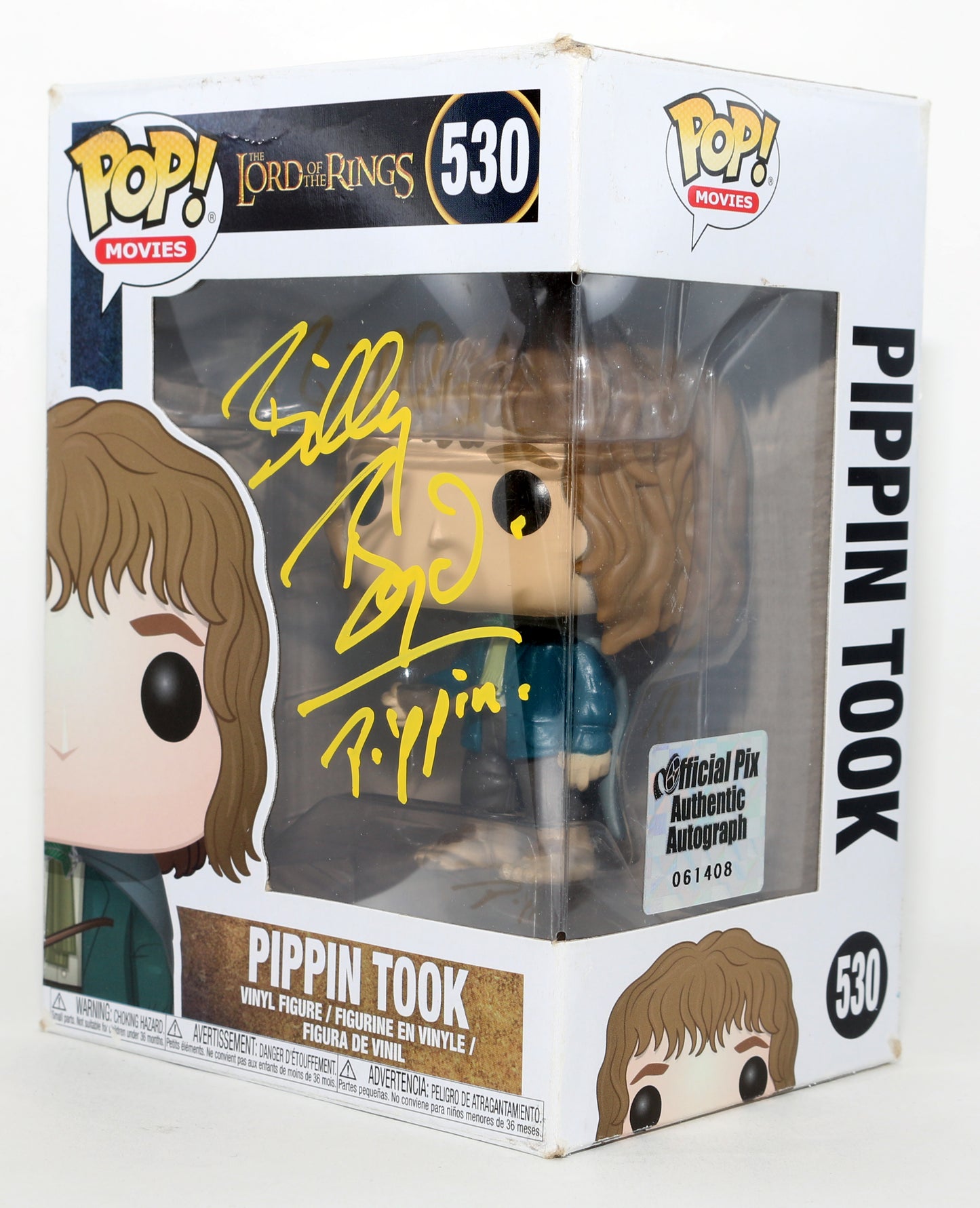 
                  
                    Billy Boyd as Pippin Took in The Lord of the Rings (Official Pix) Signed Funko POP! #530 with Character Name
                  
                