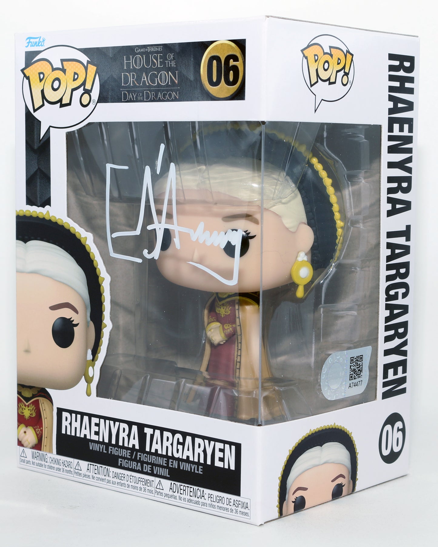 
                  
                    Emma D’Arcy as Princess Rhaenyra Targaryen in House of the Dragon (SWAU) Signed Funko POP! #06
                  
                