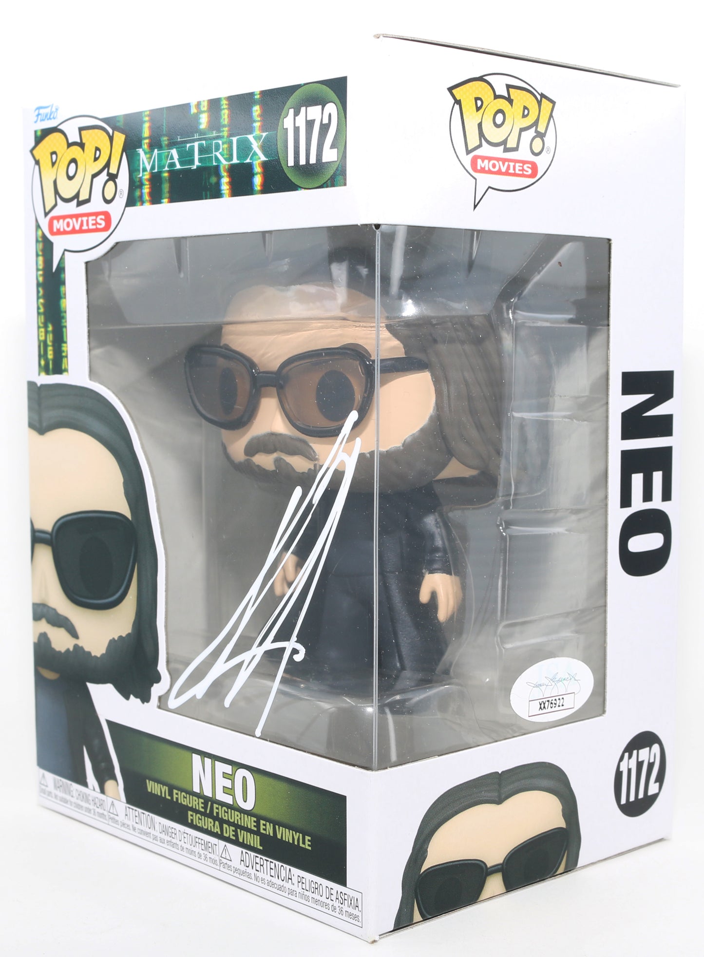 
                  
                    Keanu Reeves as Neo in The Matrix (JSA) Signed Funko POP! #1172
                  
                