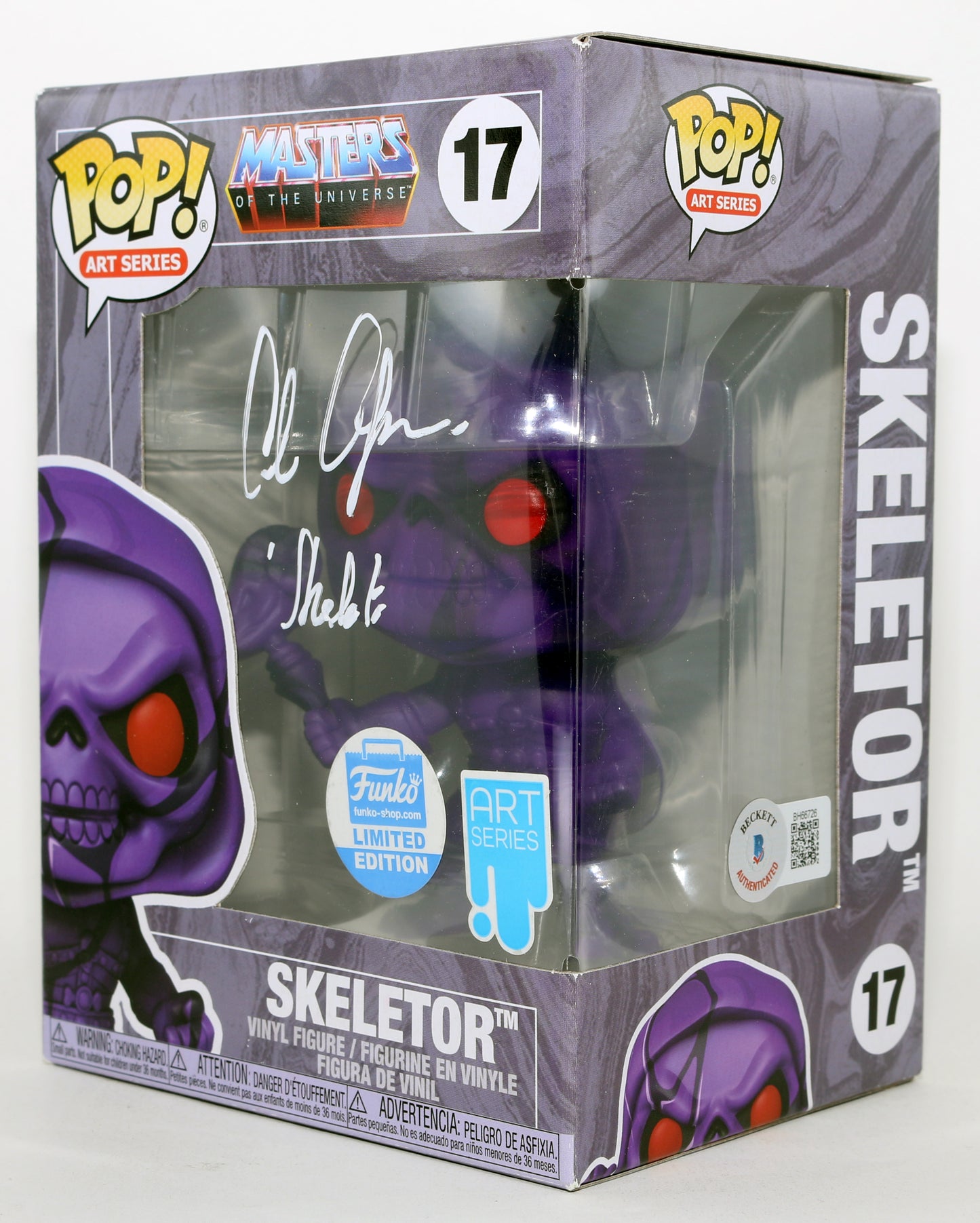 
                  
                    Alan Oppenheimer as Skeletor in Masters of the Universe Funko Shop Limited Edition Art Series (Beckett) Signed Funko POP! #17 with Character Name
                  
                