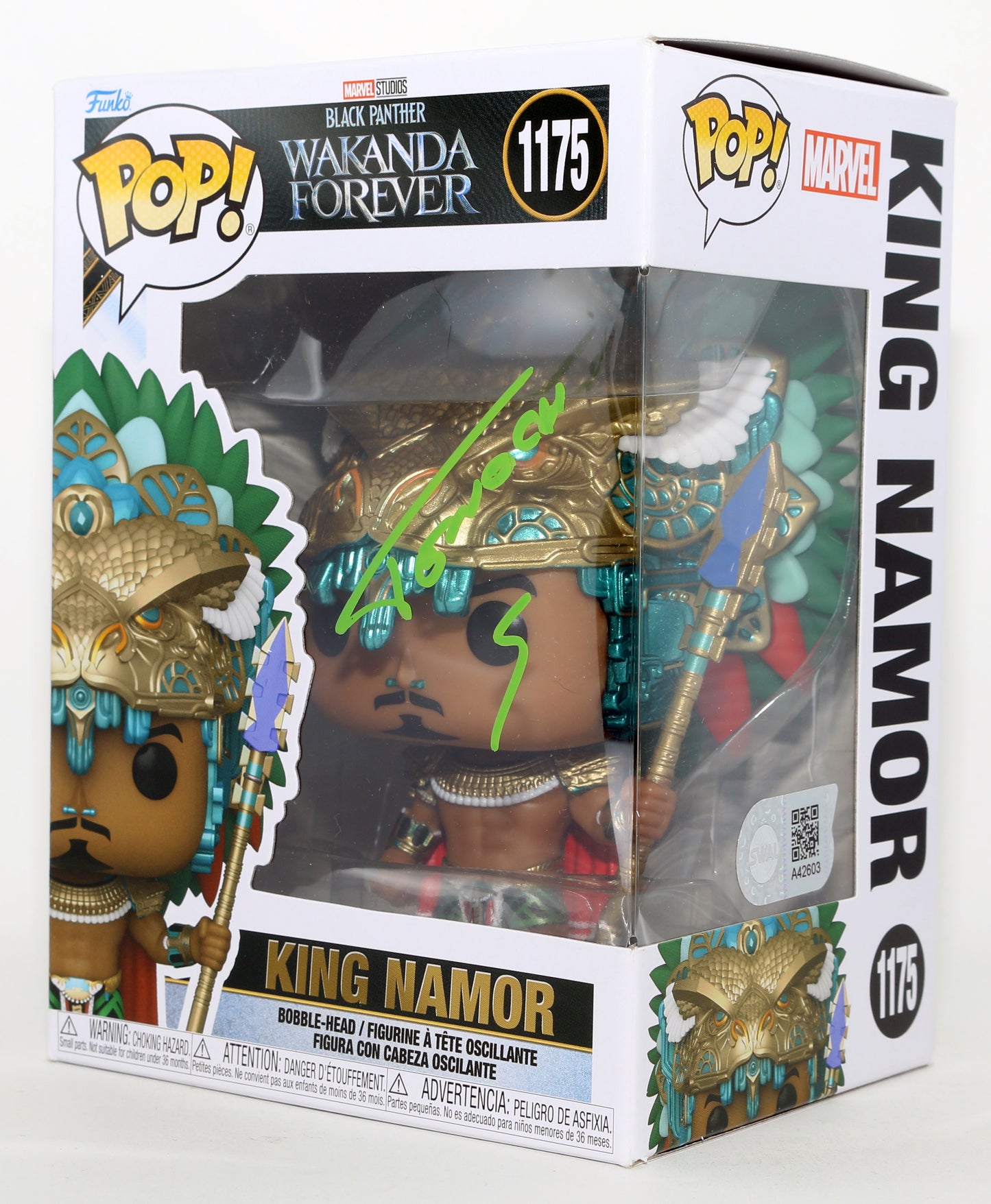 
                  
                    Tenoch Huerta as King Namor in Black Panther: Wakanda Forever (SWAU) Signed Funko POP! #1175
                  
                