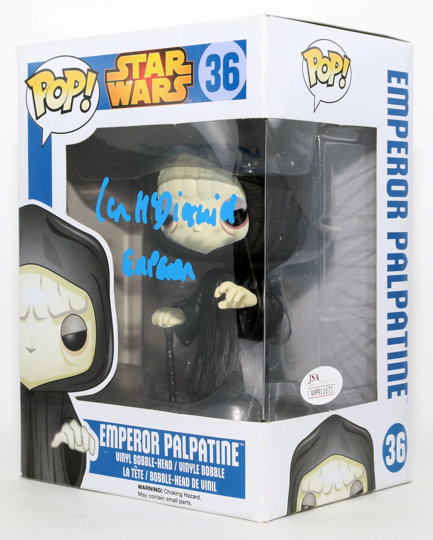 
                  
                    Ian McDiarmid as Emperor Palpatine in Star Wars (JSA) Signed Funko POP! #36
                  
                