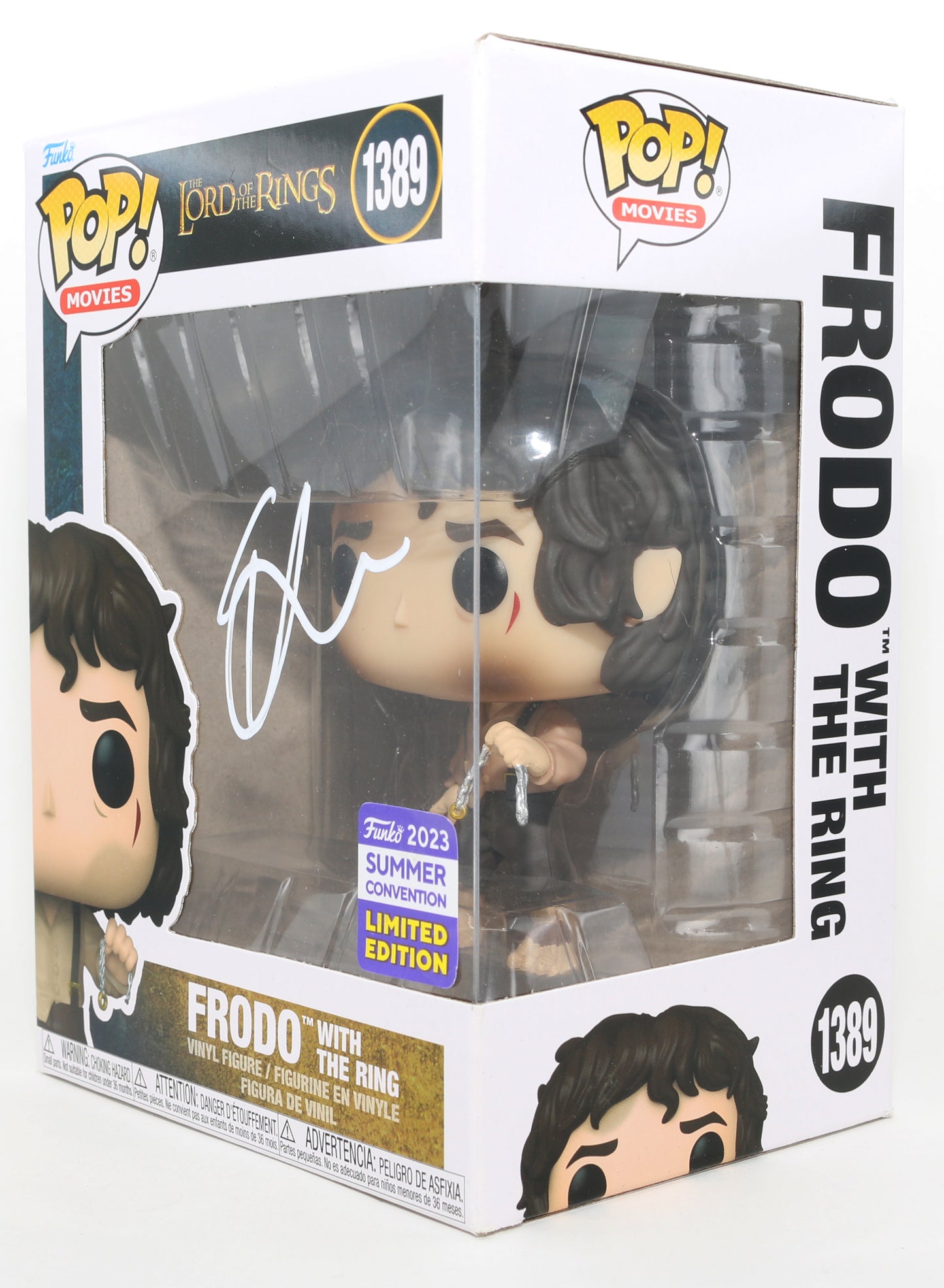
                  
                    Elijah Wood as Frodo Baggins [With the Ring] in The Lord of the Rings: The Return of the King 2023 Summer Convention Limited Edition Signed Funko POP! #1389
                  
                