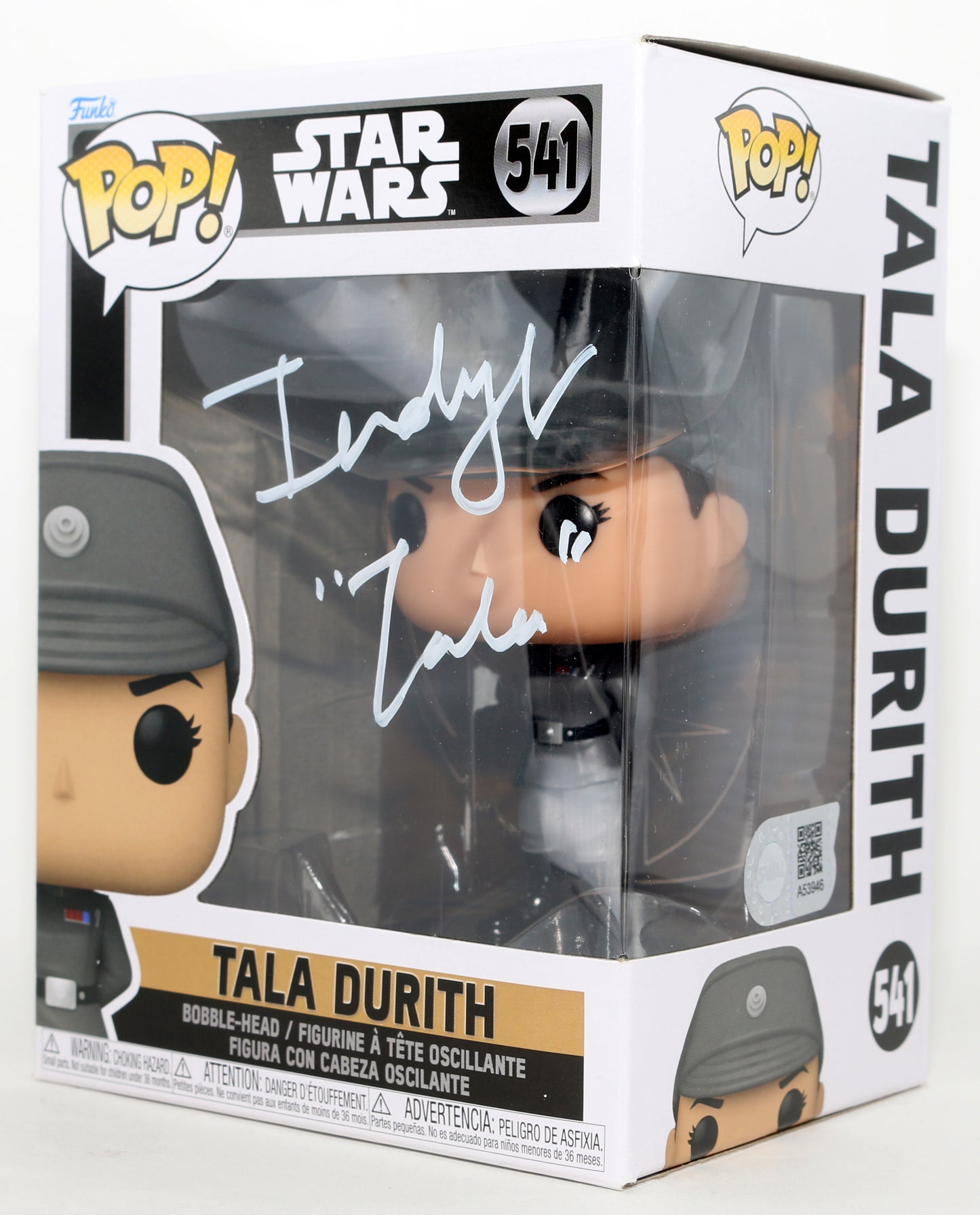 
                  
                    Indira Varma as Tala Durith in Star Wars: Obi-Wan Kenobi (SWAU) Signed Funko POP! #541 with Character Name
                  
                