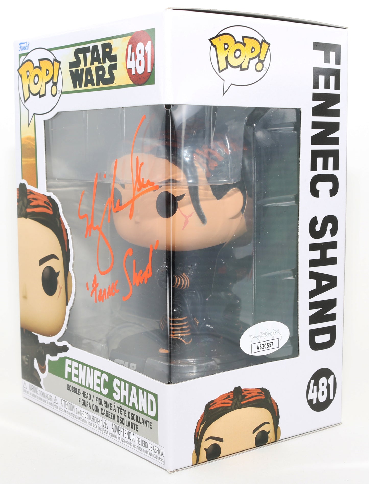 
                  
                    Ming-Na Wen as Fennec Shand in Star Wars: The Mandalorian (JSA) Signed Funko POP! #481 with Character Name
                  
                