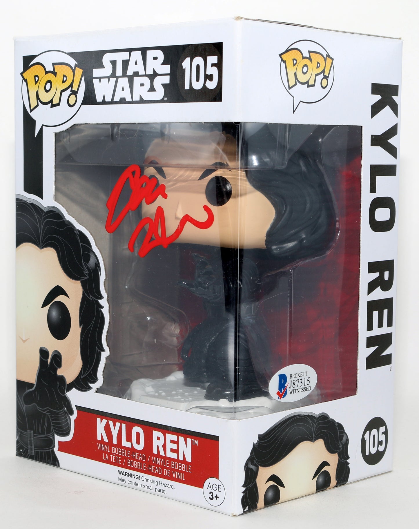 
                  
                    Adam Driver as Kylo Ren in Star Wars: The Force Awakens (Beckett Witnessed) Signed Funko POP! #105
                  
                