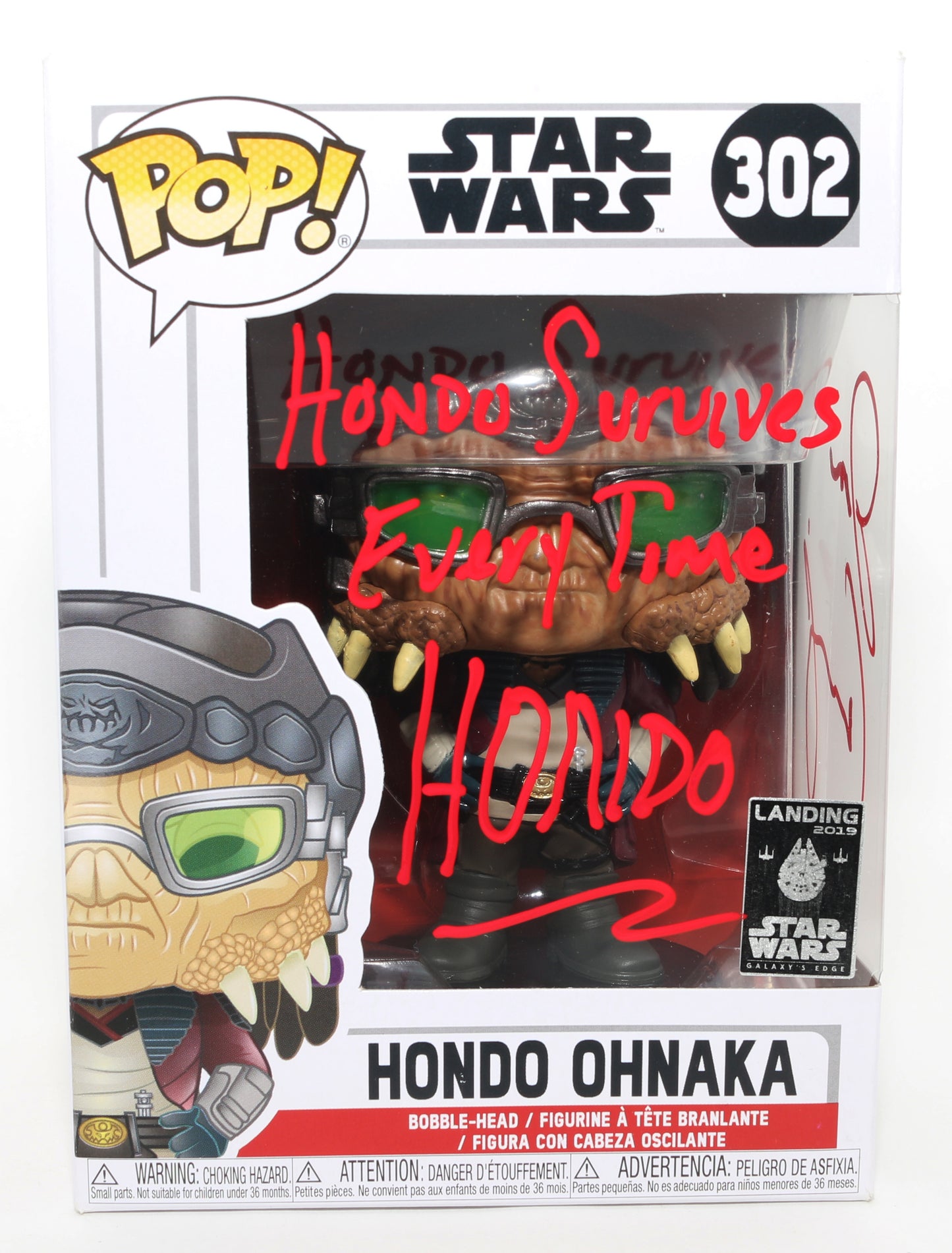 
                  
                    Jim Cummings as Hondo in Star Wars: Rebels 2019 Galaxy's Edge Exclusive (JSA) Signed Funko POP! #302 with Character Name & Quote
                  
                