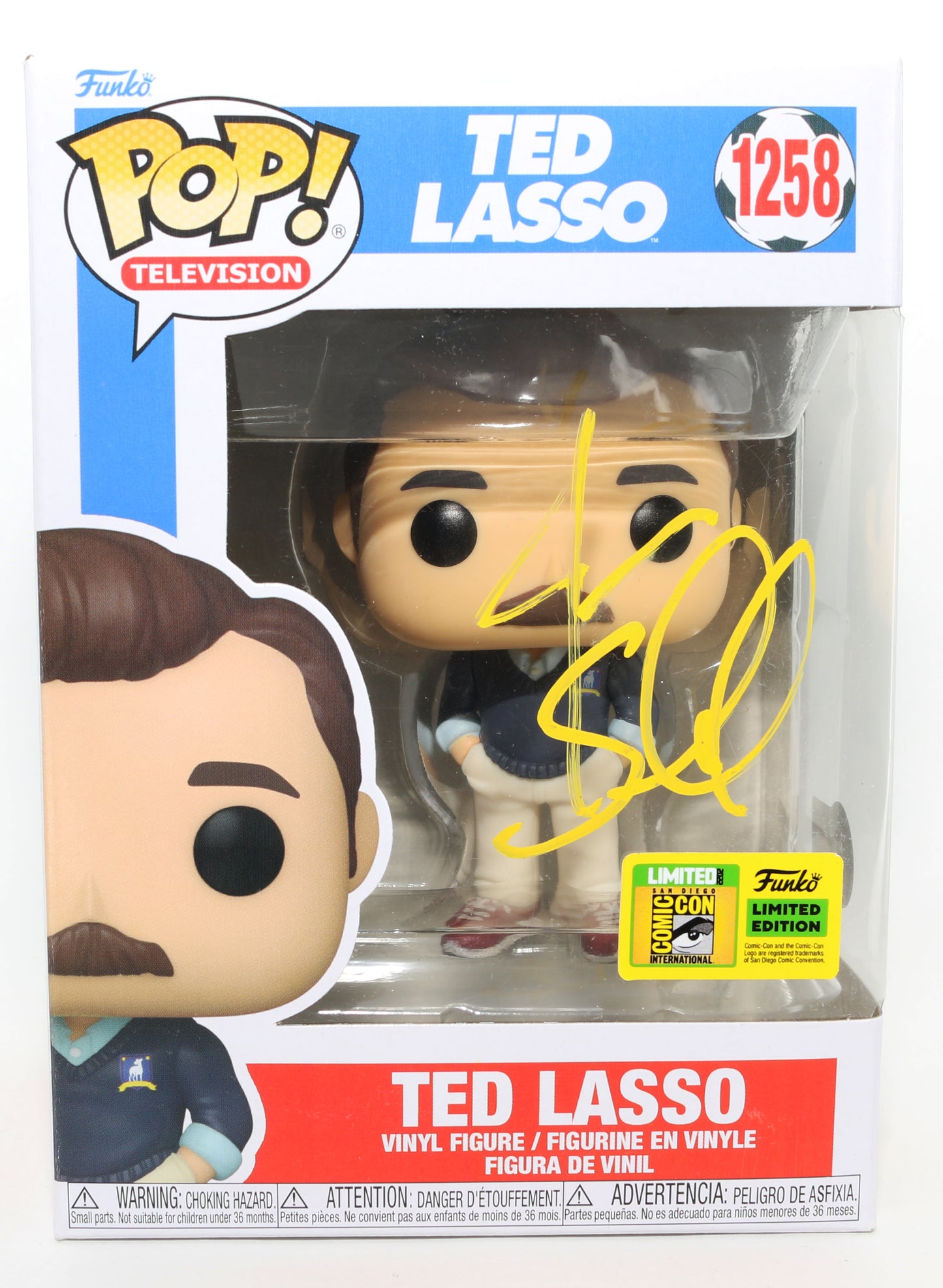 
                  
                    Jason Sudeikis as Ted Lasso in Ted Lasso 2022 San Diego Comic Con Exclusive (Beckett) Signed Funko POP! #1258
                  
                