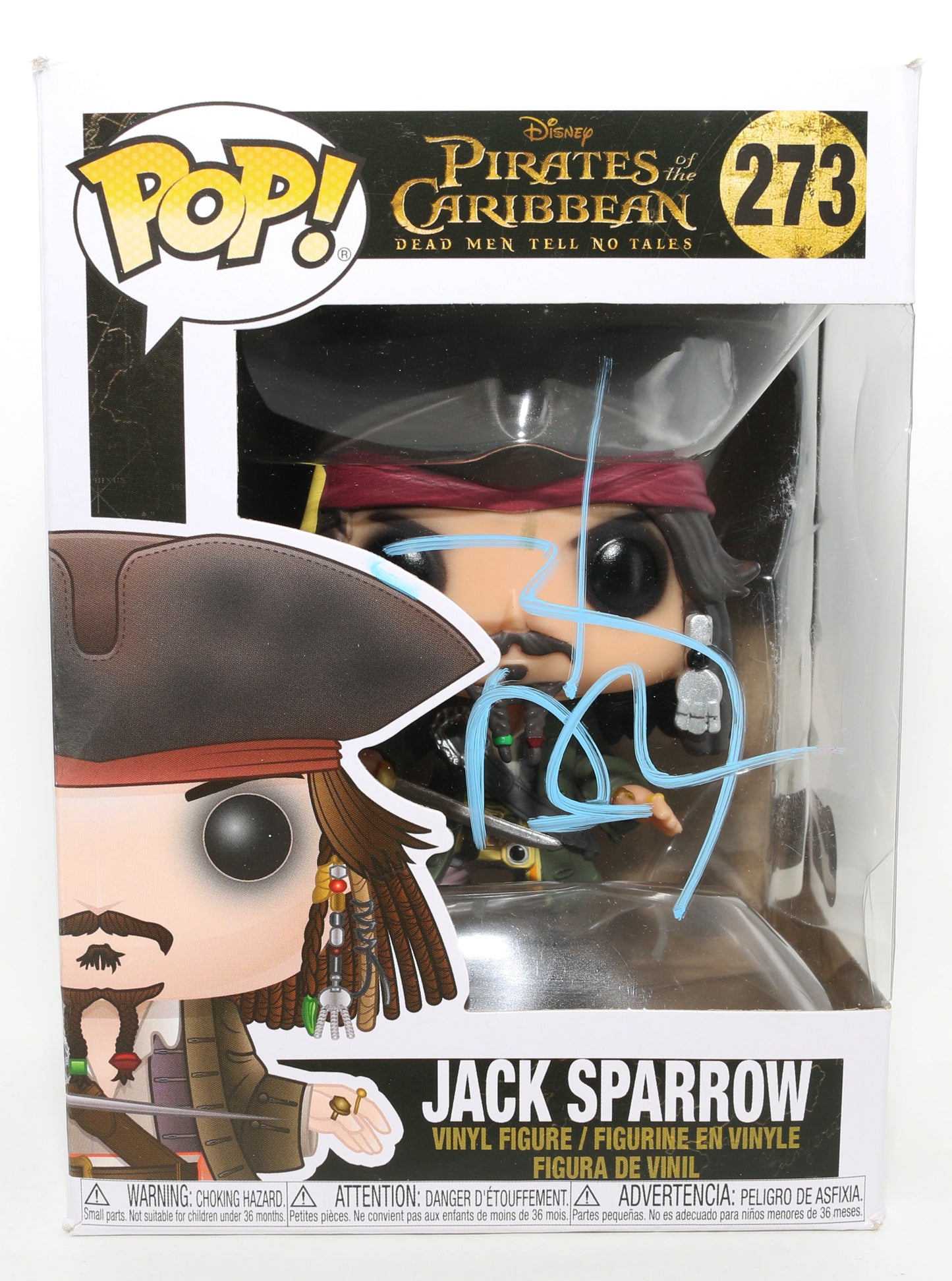 
                  
                    Johnny Depp as Captain Jack Sparrow in Pirates of the Caribbean: Dead Men Tell No Tales (Beckett) Signed Funko POP! #273
                  
                