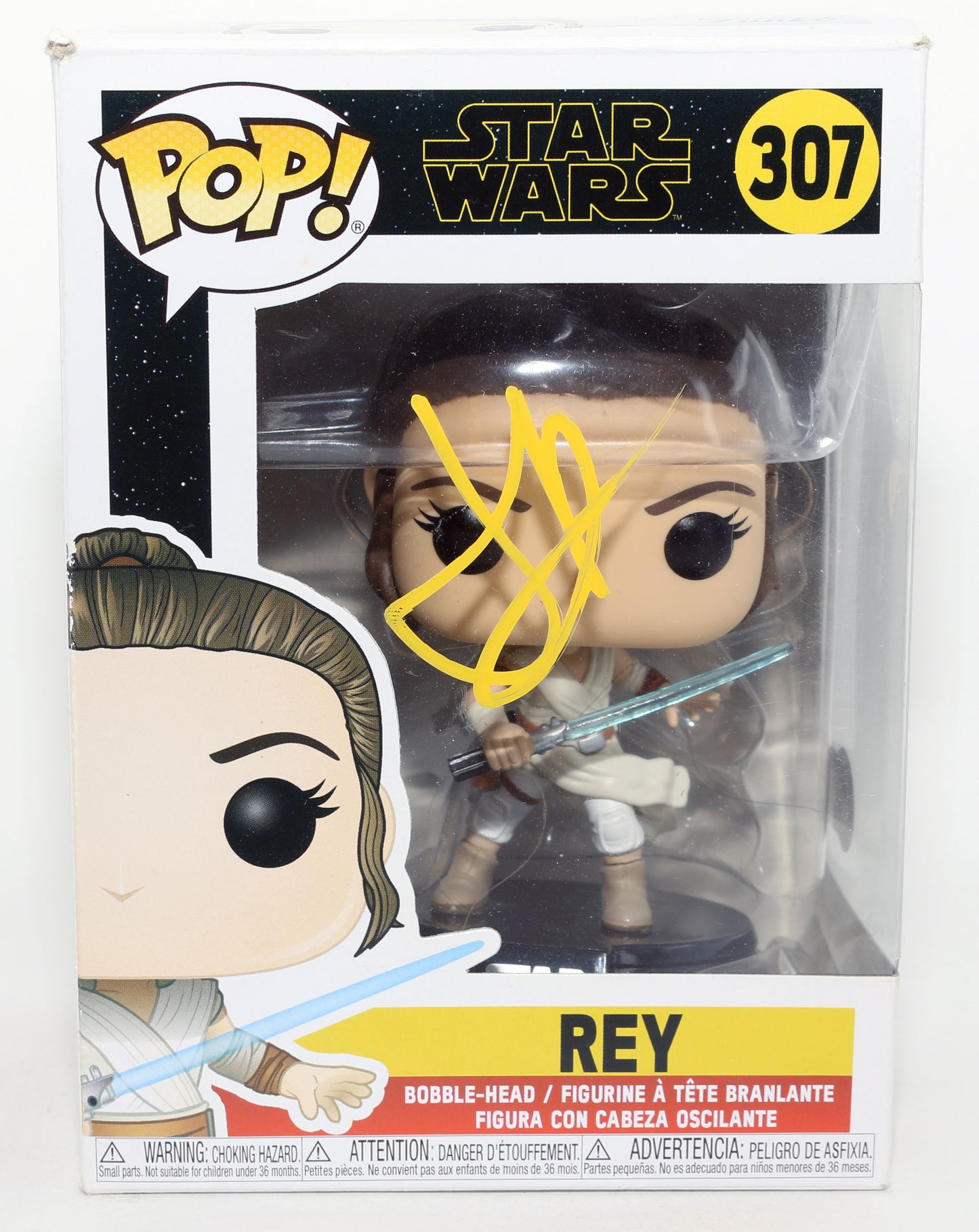 
                  
                    Daisy Ridley as Rey in Star Wars: The Last Jedi (Beckett) Signed Funko POP! #307
                  
                