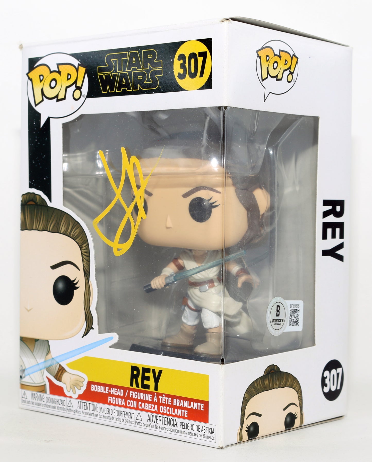 
                  
                    Daisy Ridley as Rey in Star Wars: The Last Jedi (Beckett) Signed Funko POP! #307
                  
                