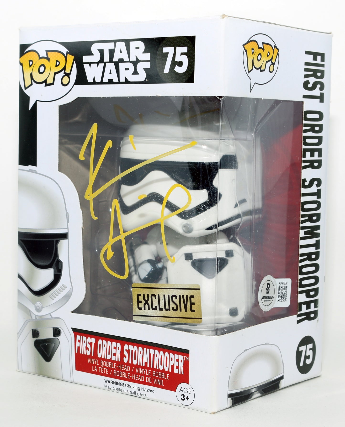 
                  
                    Kevin Smith as Stormtrooper in Star Wars: The Force Awakens Exclusive (Beckett) Signed Funko POP! #75
                  
                