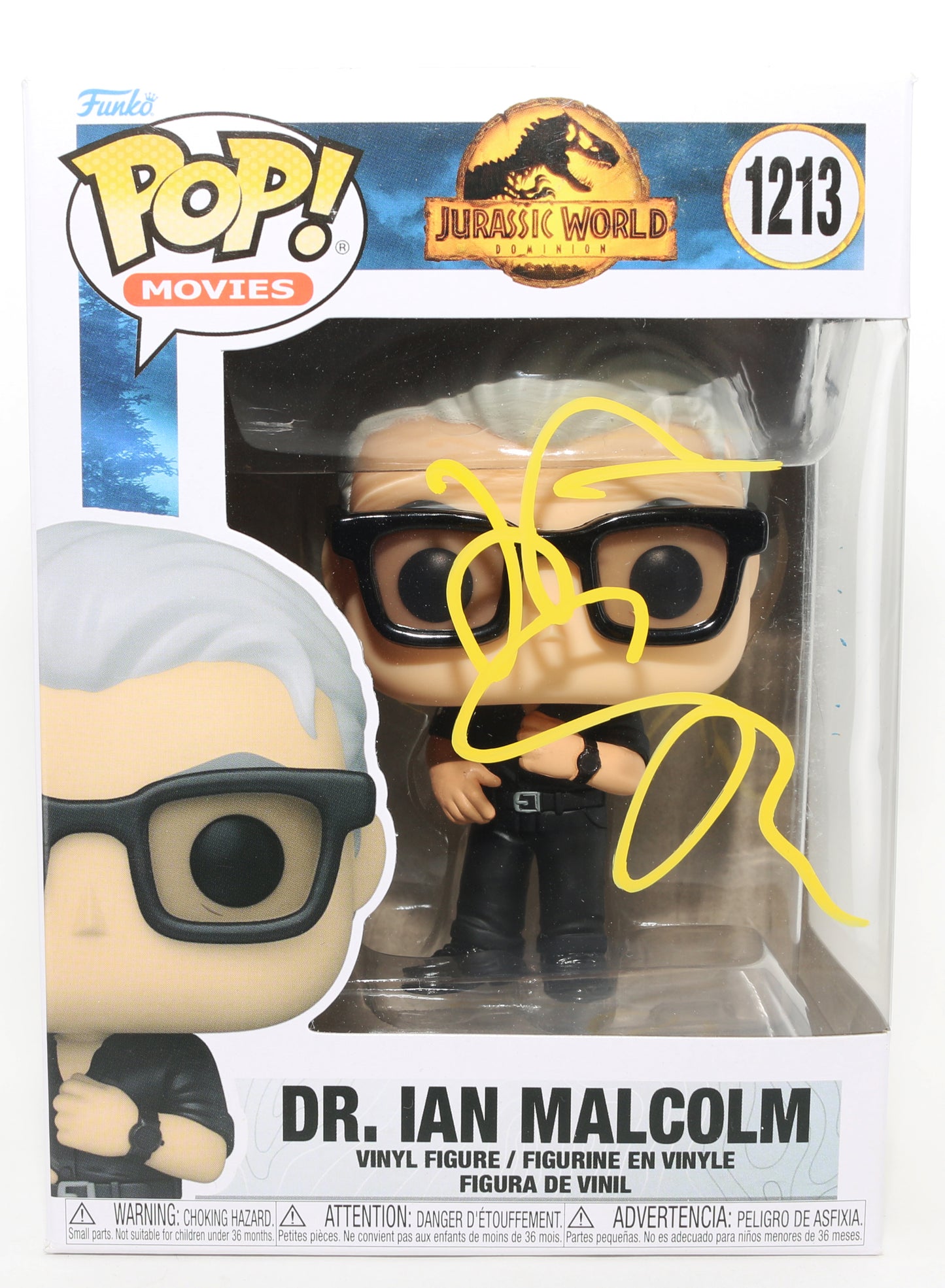 
                  
                    Jeff Goldblum as Dr. Ian Malcolm in Jurassic World Dominion Signed Funko POP! #1213
                  
                