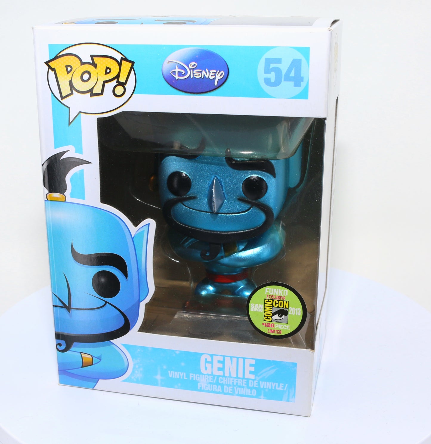 
                  
                    Genie from Disney's Aladdin 2013 San Diego Comic Con Exclusive Limited to 480 Pieces Metallic Funko POP! #54 - Grail
                  
                