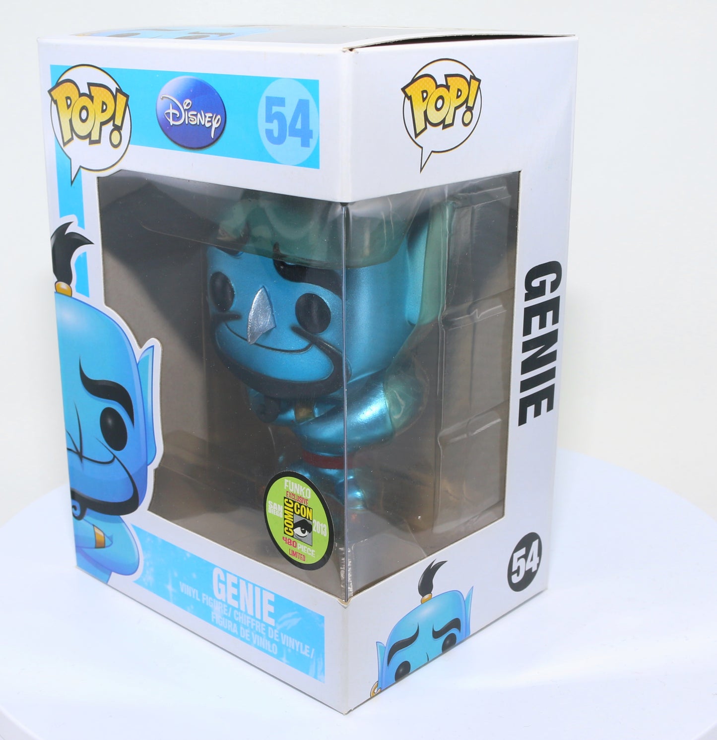 
                  
                    Genie from Disney's Aladdin 2013 San Diego Comic Con Exclusive Limited to 480 Pieces Metallic Funko POP! #54 - Grail
                  
                