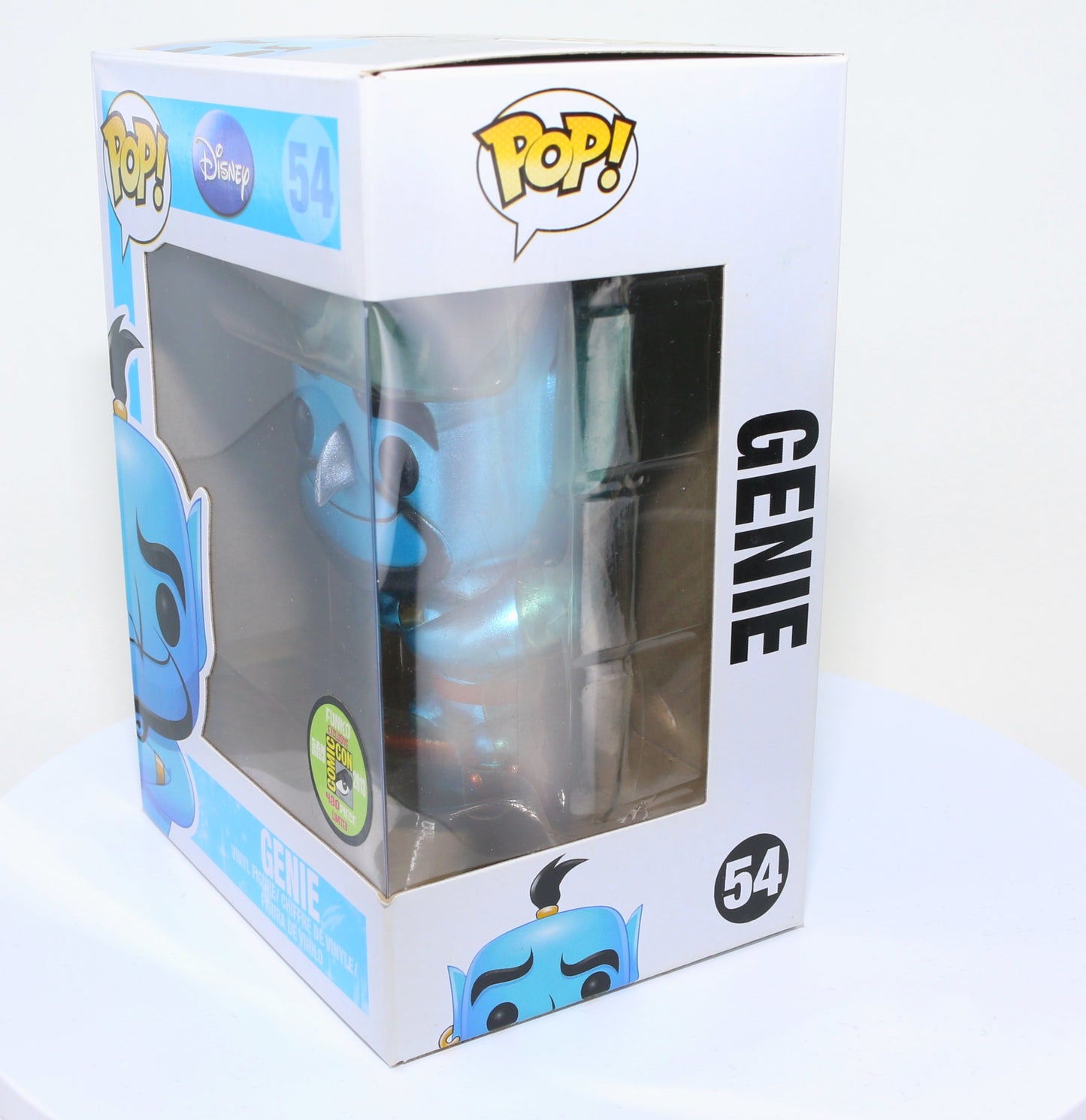 
                  
                    Genie from Disney's Aladdin 2013 San Diego Comic Con Exclusive Limited to 480 Pieces Metallic Funko POP! #54 - Grail
                  
                