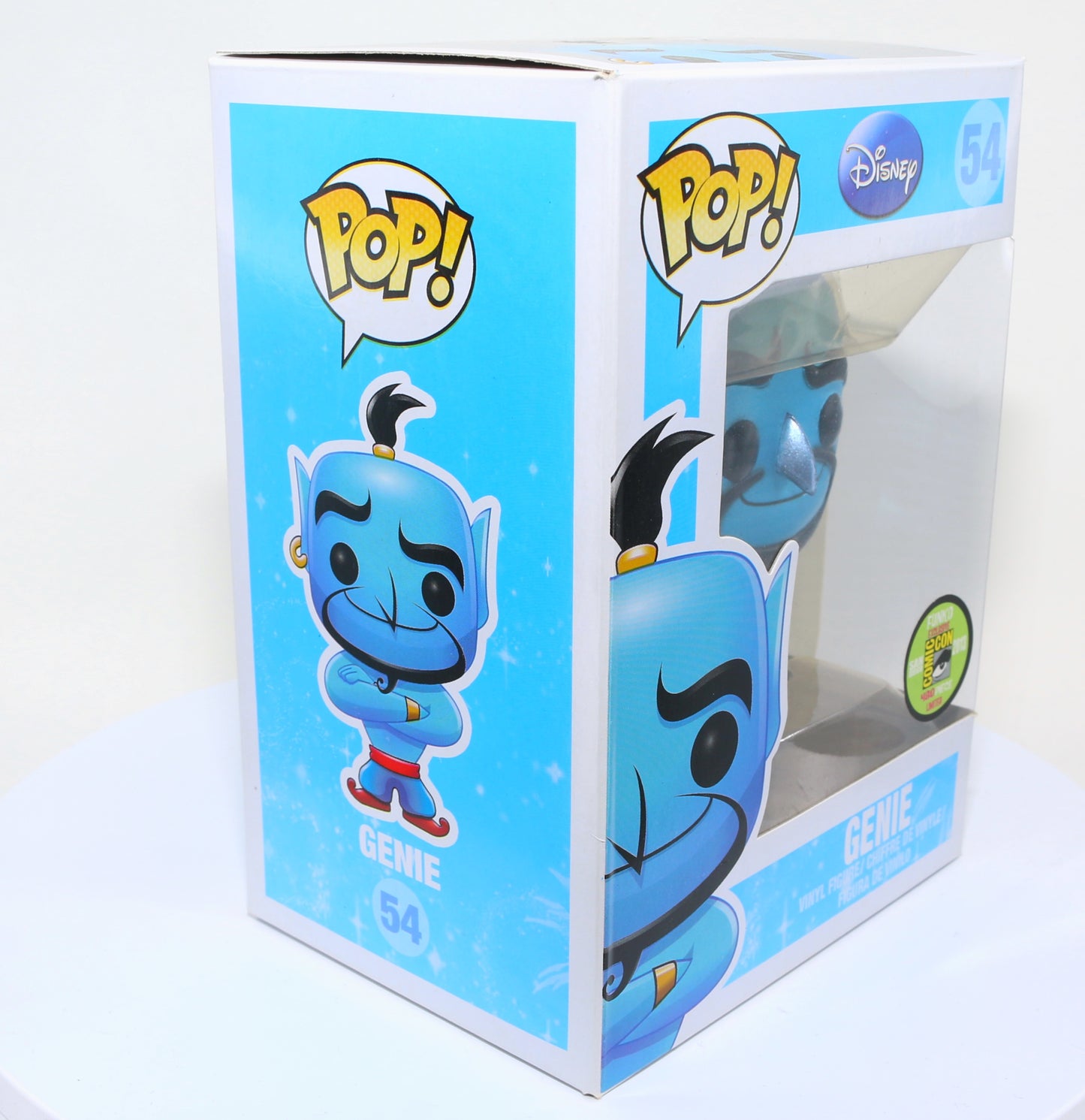 
                  
                    Genie from Disney's Aladdin 2013 San Diego Comic Con Exclusive Limited to 480 Pieces Metallic Funko POP! #54 - Grail
                  
                