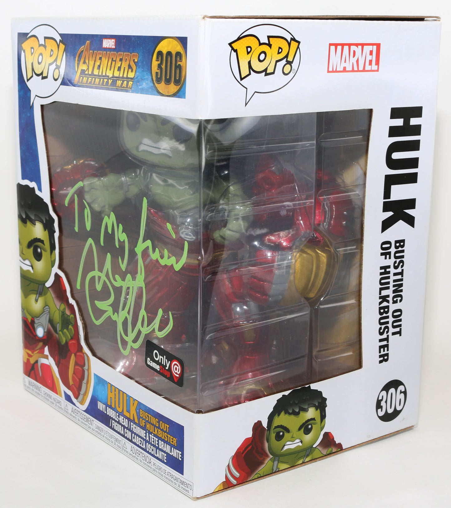 
                  
                    Mark Ruffalo as the Hulk Busting Out of Hulkbuster in Avengers: Infinity War GameStop Exclusive Signed Jumbo Funko POP! #306
                  
                